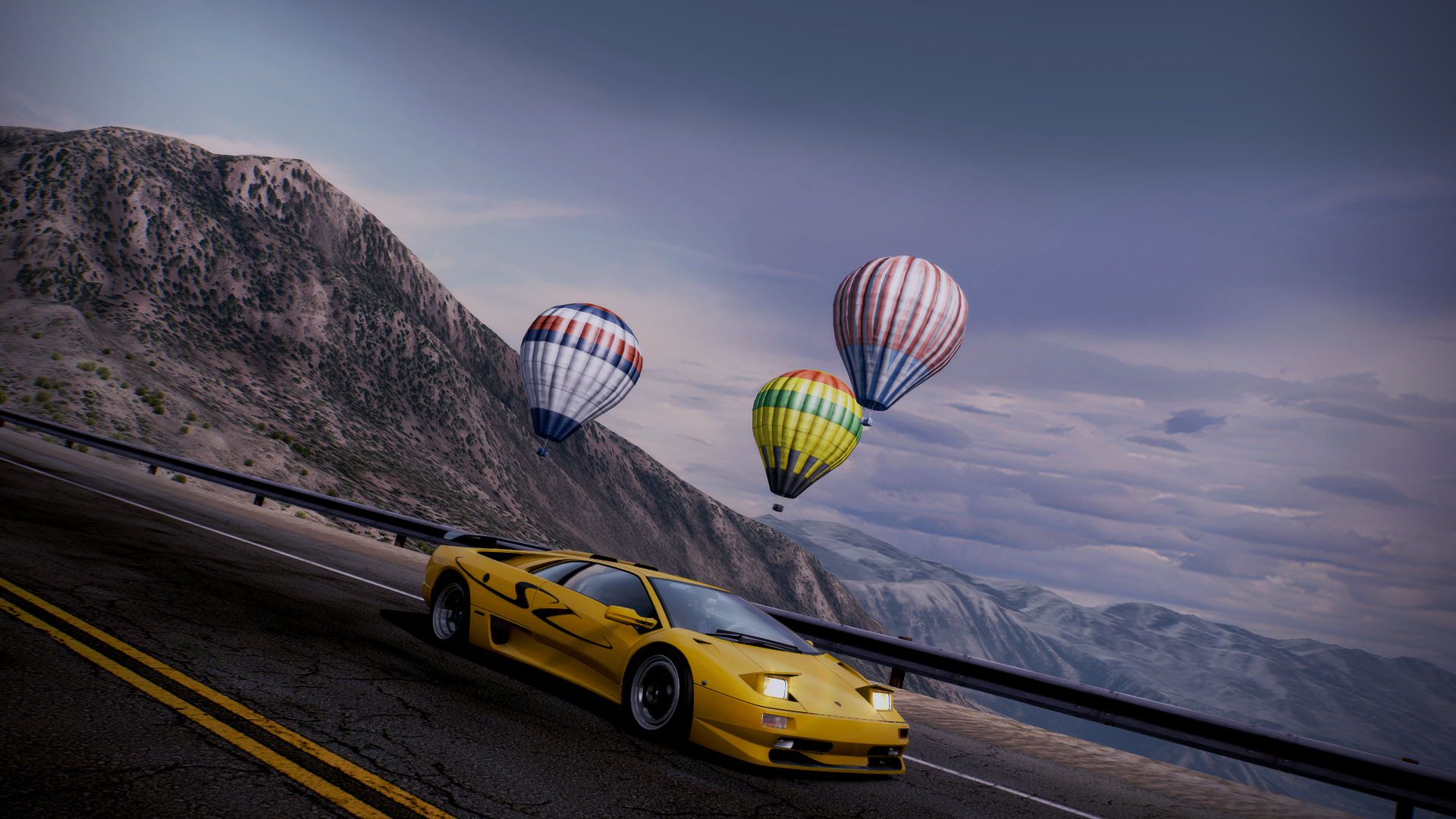 General 1920x1080 Need for Speed: Hot Pursuit Lamborghini Diablo video games car hot air balloons Lamborghini yellow cars vehicle