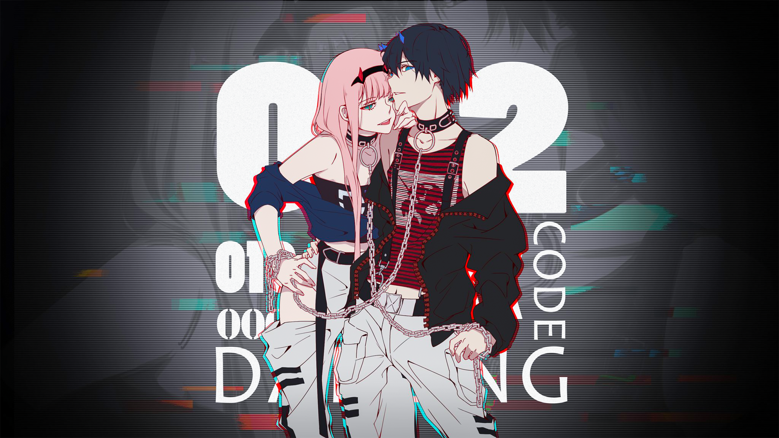 Anime 2560x1440 Darling in the FranXX Zero Two (Darling in the FranXX) Hiro (Darling in the FranXX)