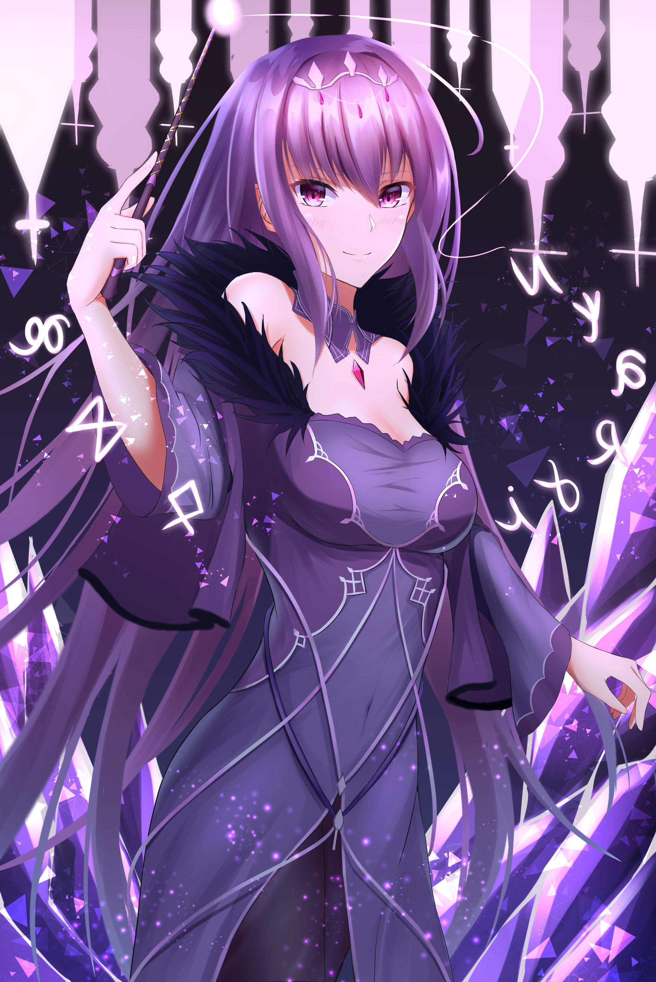 Anime 2188x3276 anime anime girls Fate series Fate/Grand Order long hair purple hair Scathach Skadi
