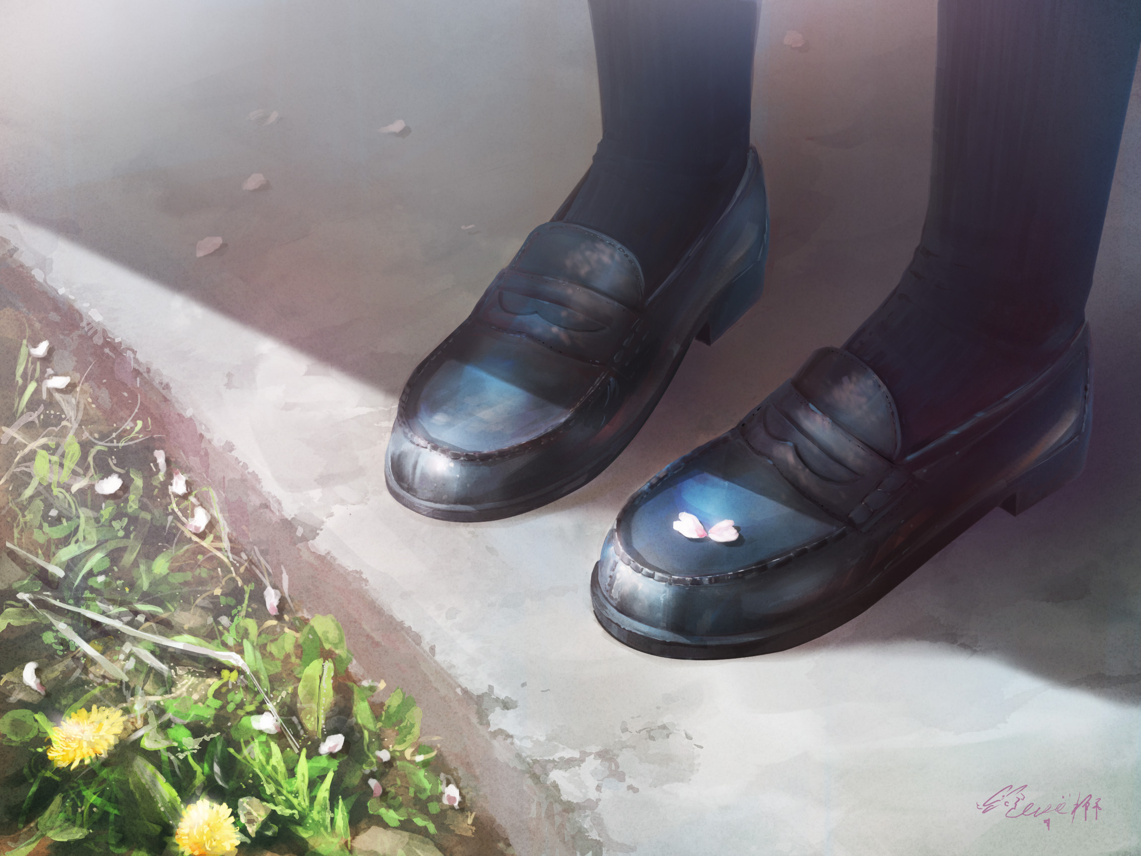 Anime 2268x1701 anime original characters closeup shoes