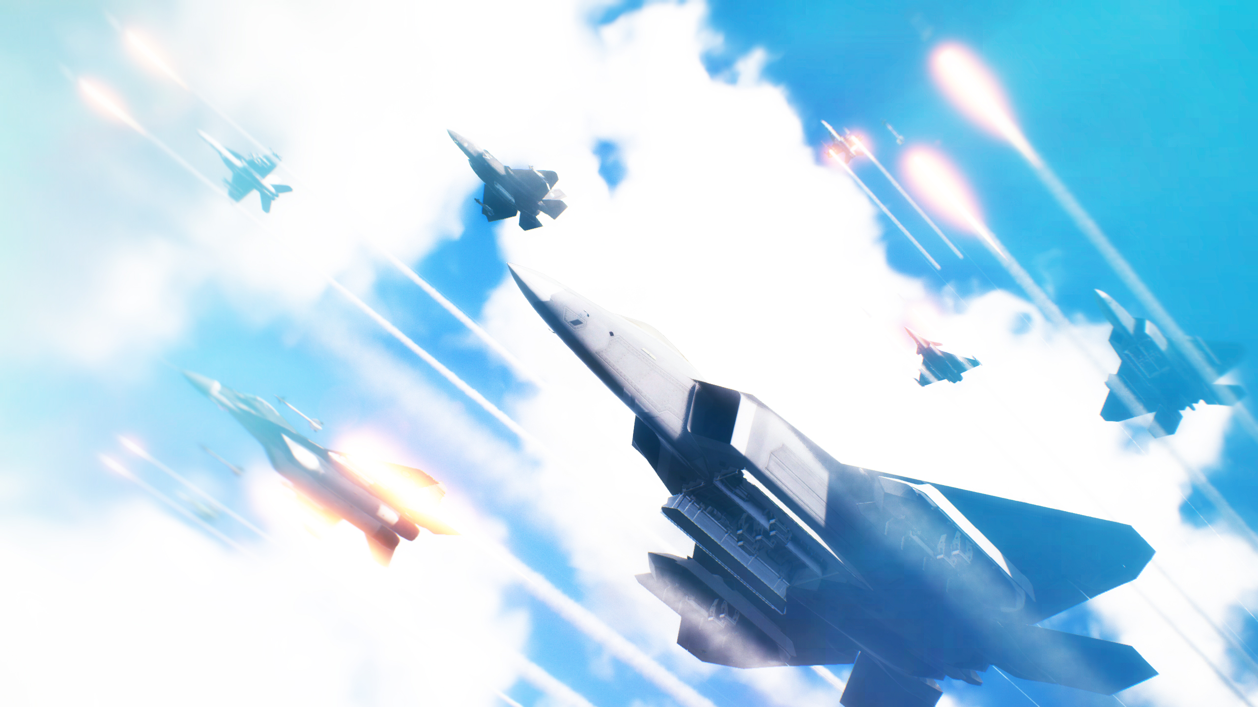 General 2560x1440 Ace Combat Ace Combat 7 jet fighter video games video game art aircraft military vehicle military aircraft military vehicle F-22 Raptor