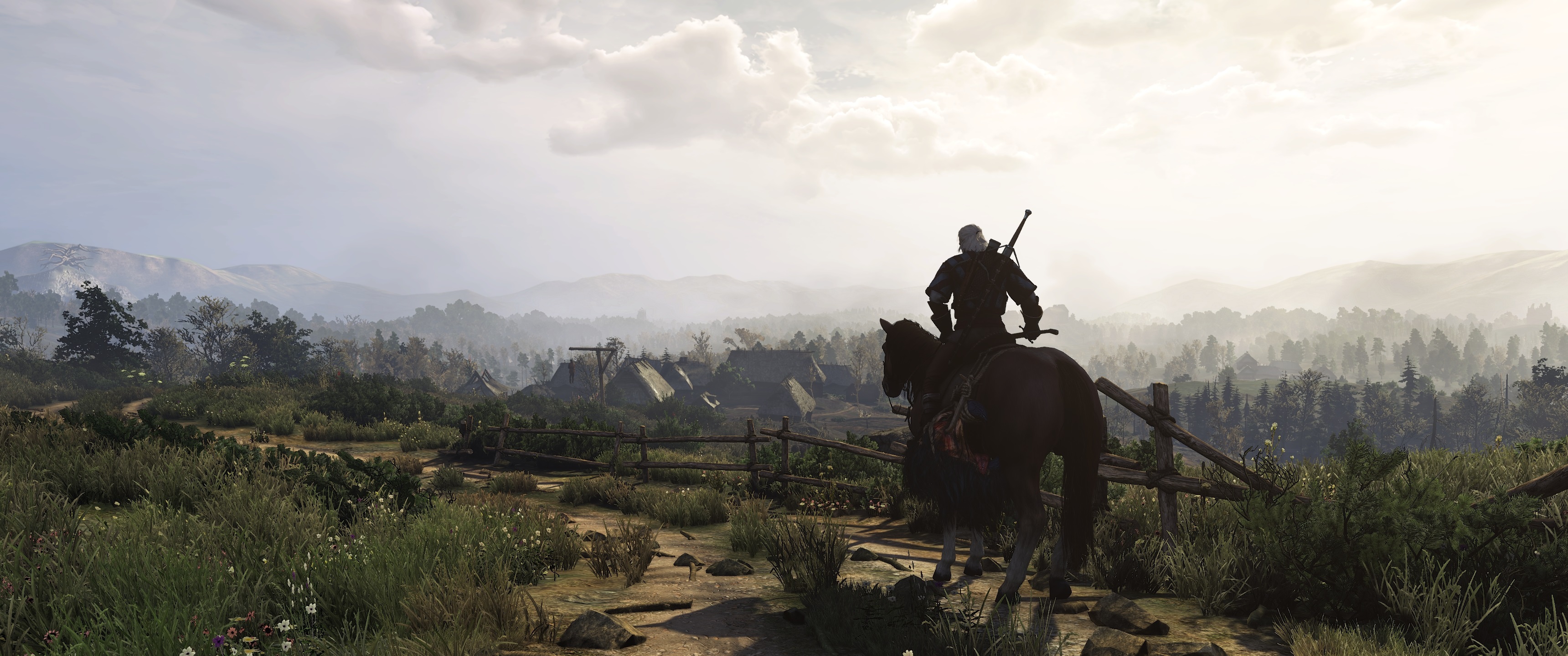 General 3440x1440 The Witcher 3: Wild Hunt Geralt of Rivia video games Velen screen shot RPG PC gaming video game landscape