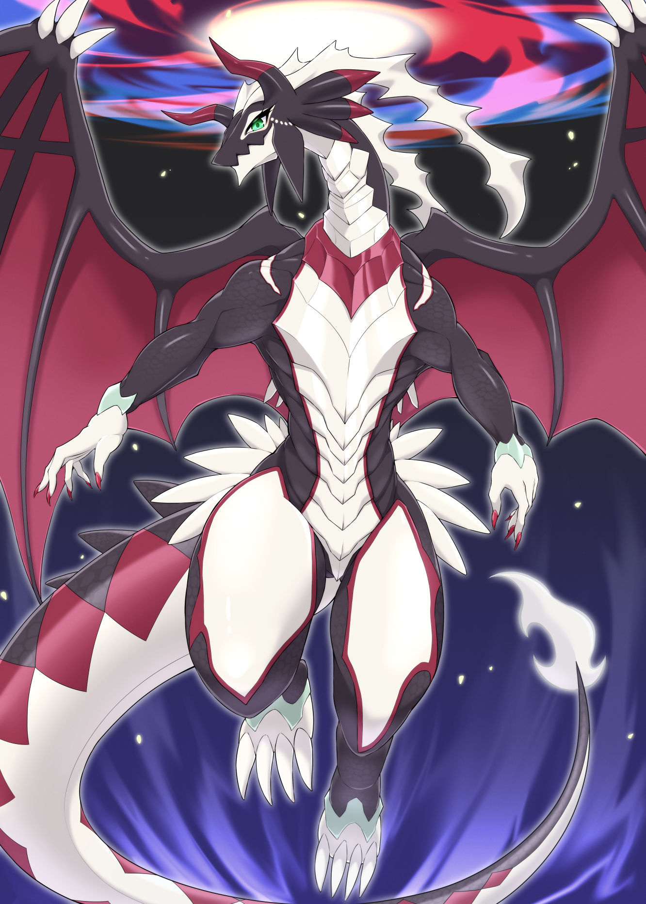 Anime 1332x1864 anime Trading Card Games Yu-Gi-Oh! Dragonmaid Sheou dragon artwork digital art fan art Anthro