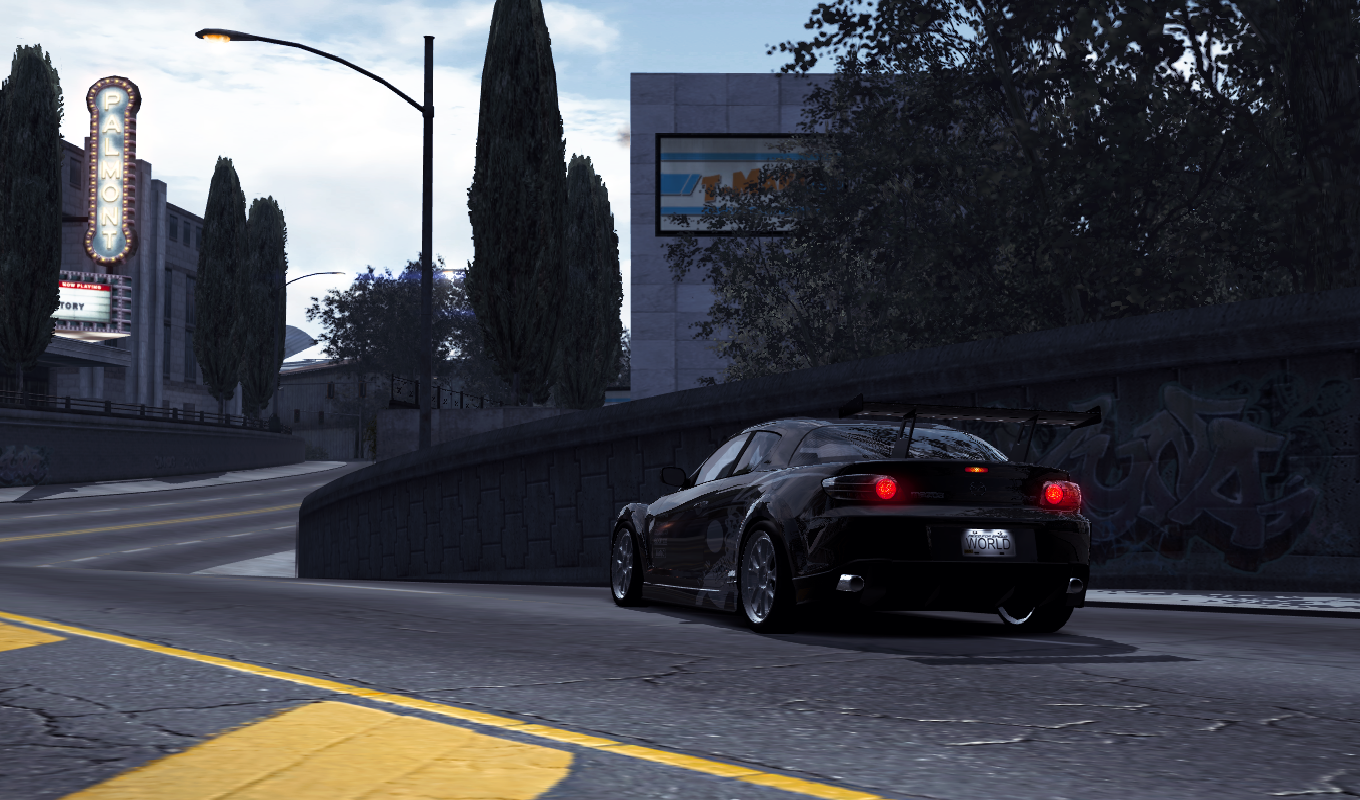 General 1360x800 video games Need for Speed: World car vehicle Mazda RX-8 Mazda black cars PC gaming screen shot