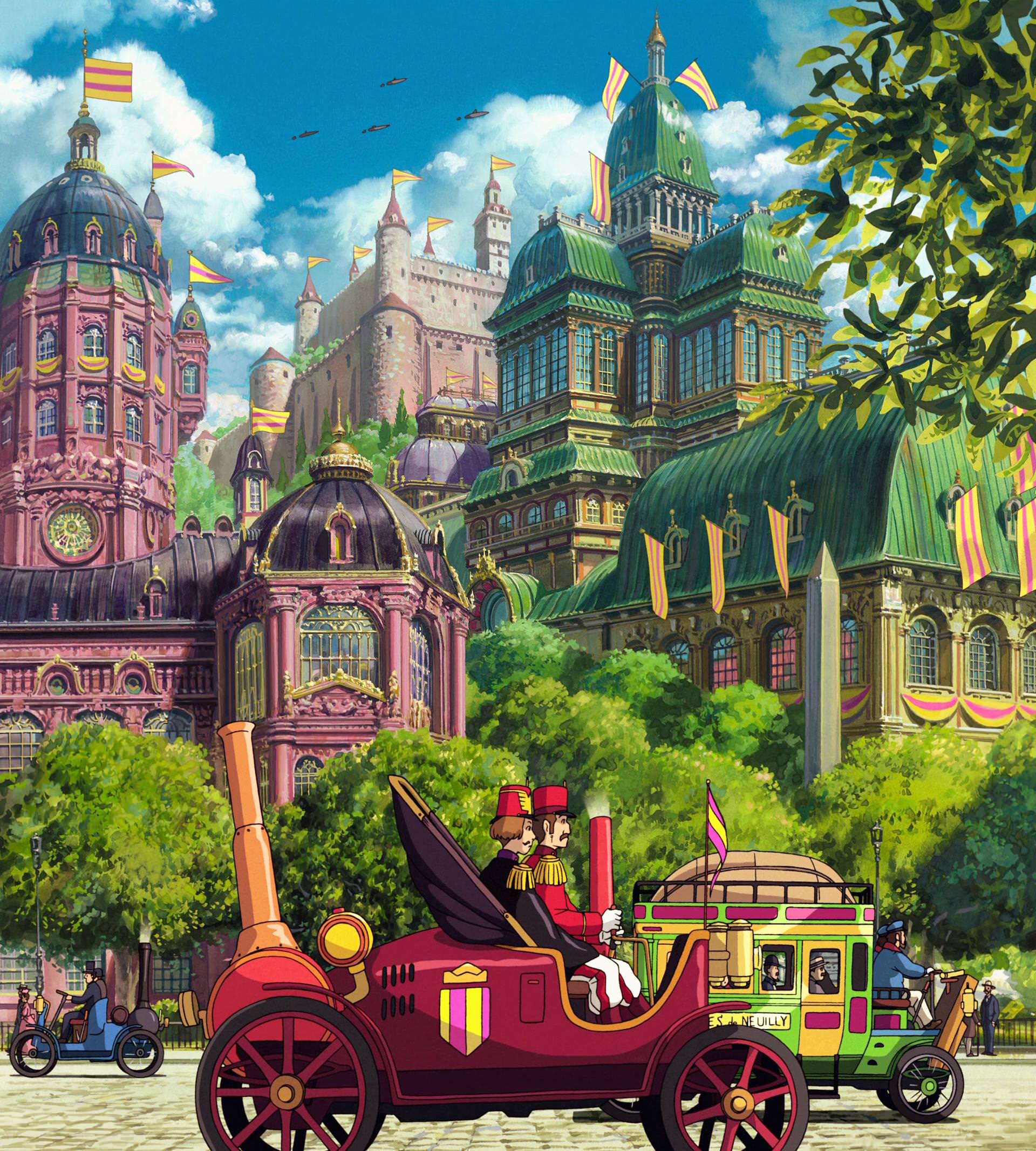 Anime 1920x2133 Studio Ghibli anime city vehicle