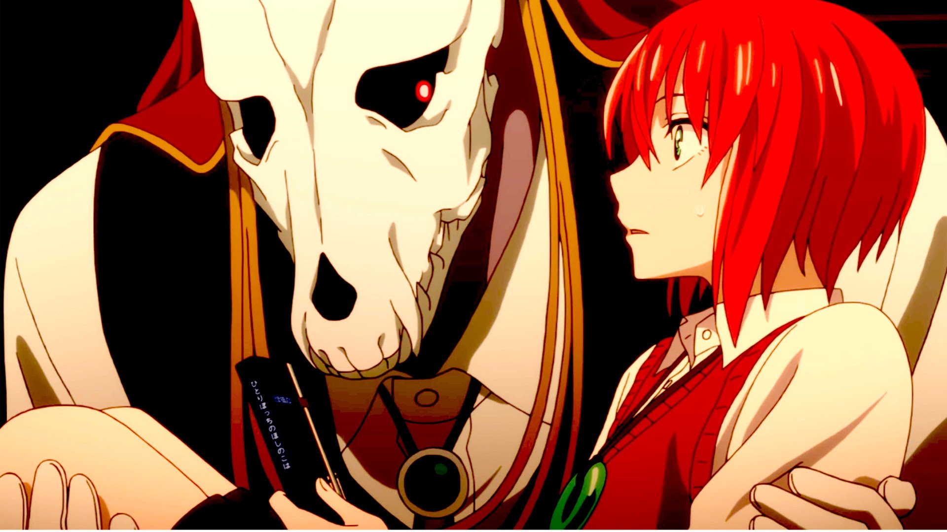 Anime 1920x1080 Mahoutsukai no Yome anime girls anime redhead skull Hatori Chise Elias Ainsworth