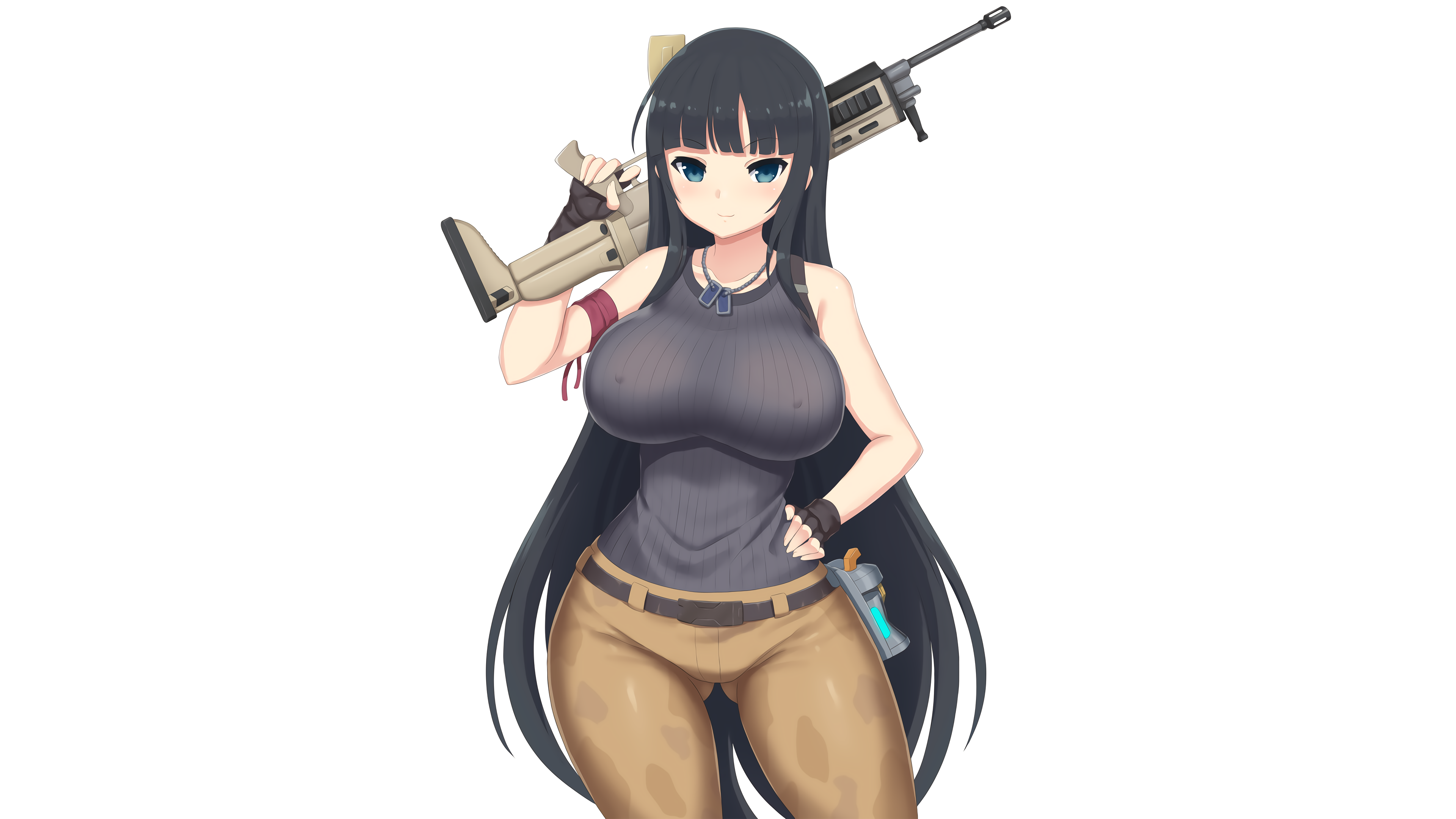 Anime 3840x2160 FN SCAR tank top Fortnite anime girls big boobs
