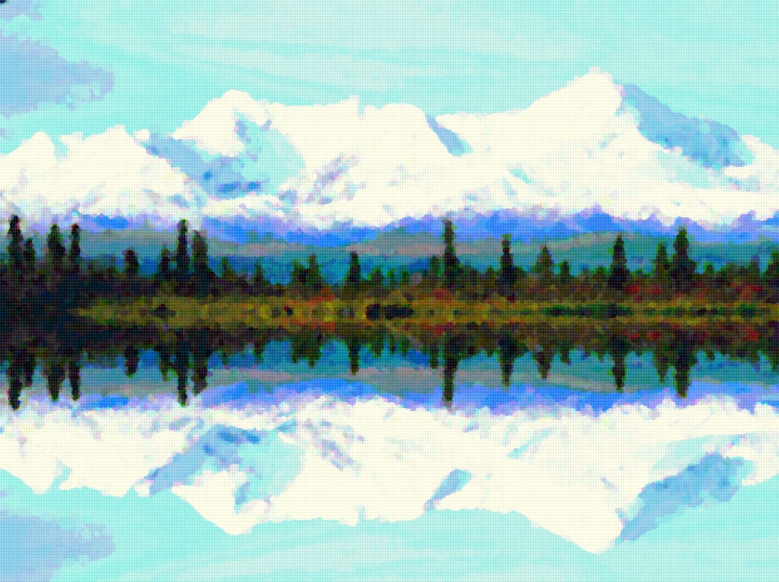 General 1590x1188 digital art photo manipulation photoshopped mountains lake reflection