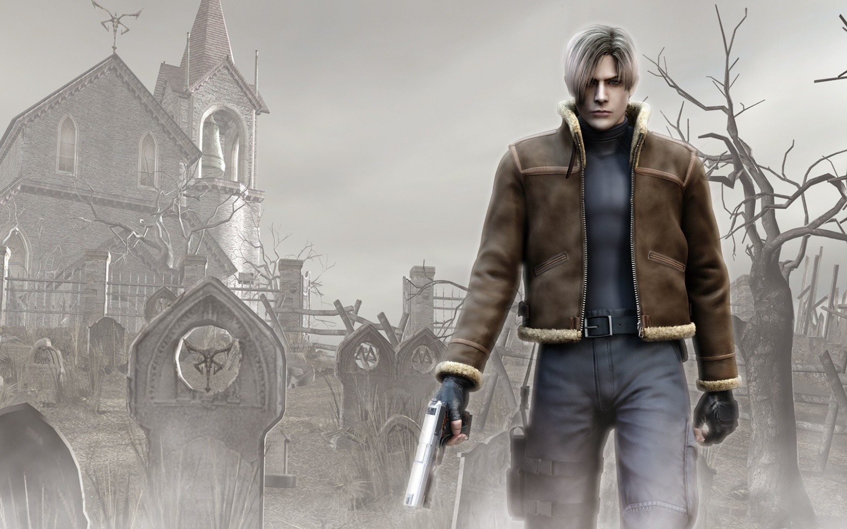 General 1680x1050 Resident Evil Resident Evil 4 video games Leon Kennedy Video Game Horror video game men video game characters gun weapon