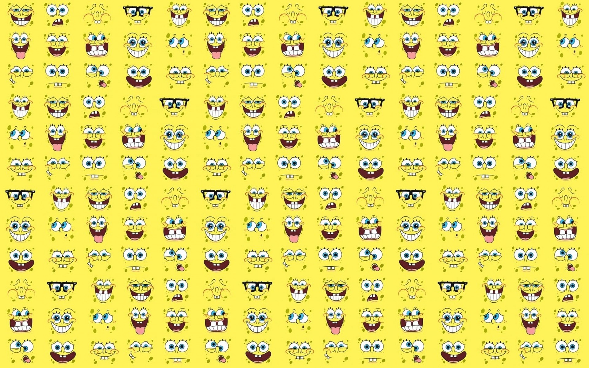 General 1920x1200 SpongeBob SquarePants Spongebob cartoon yellow collage face TV yellow background