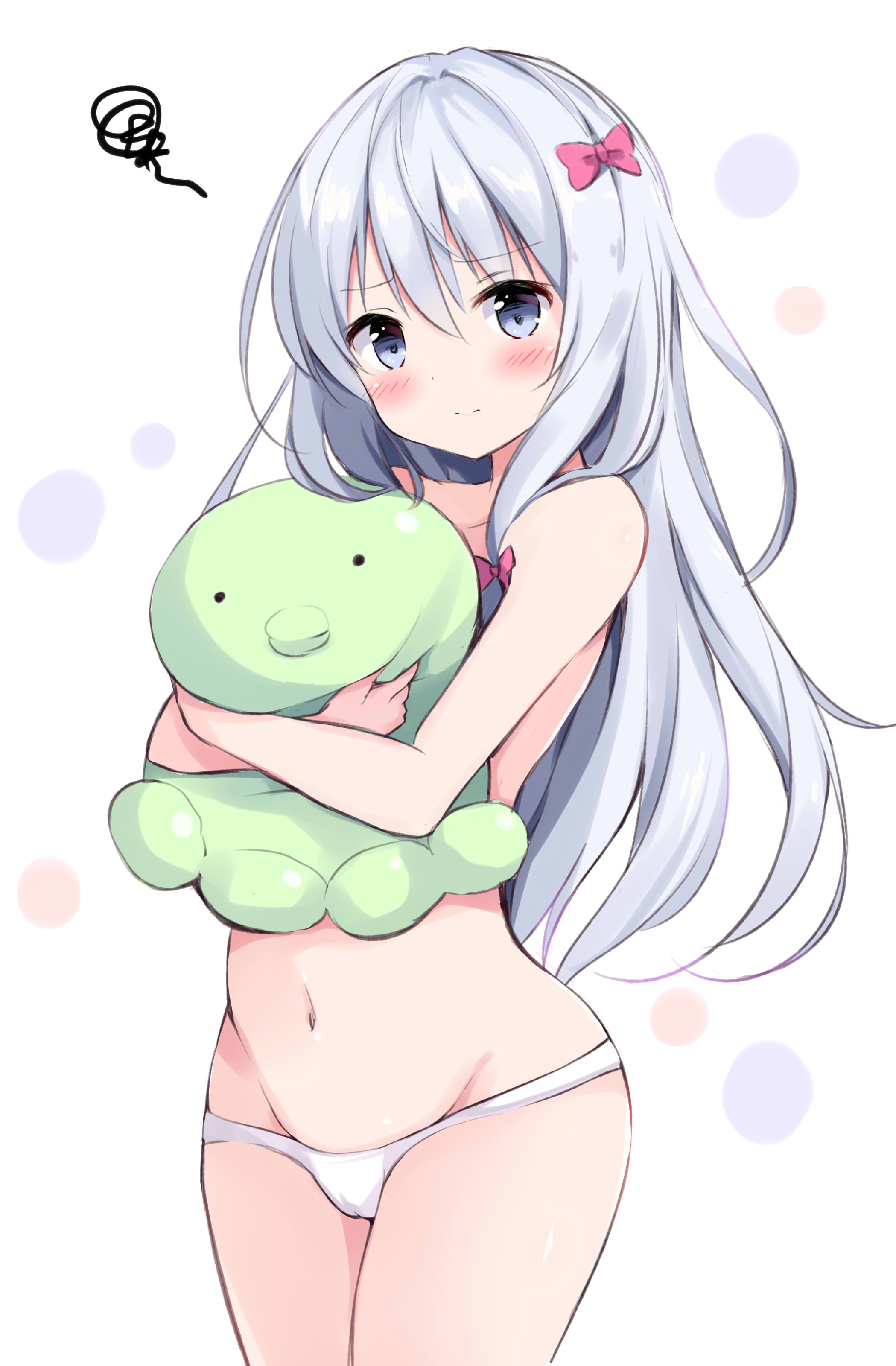 Anime 2099x3200 white background cameltoe Eromanga-sensei Izumi Sagiri loli panties topless anime girls