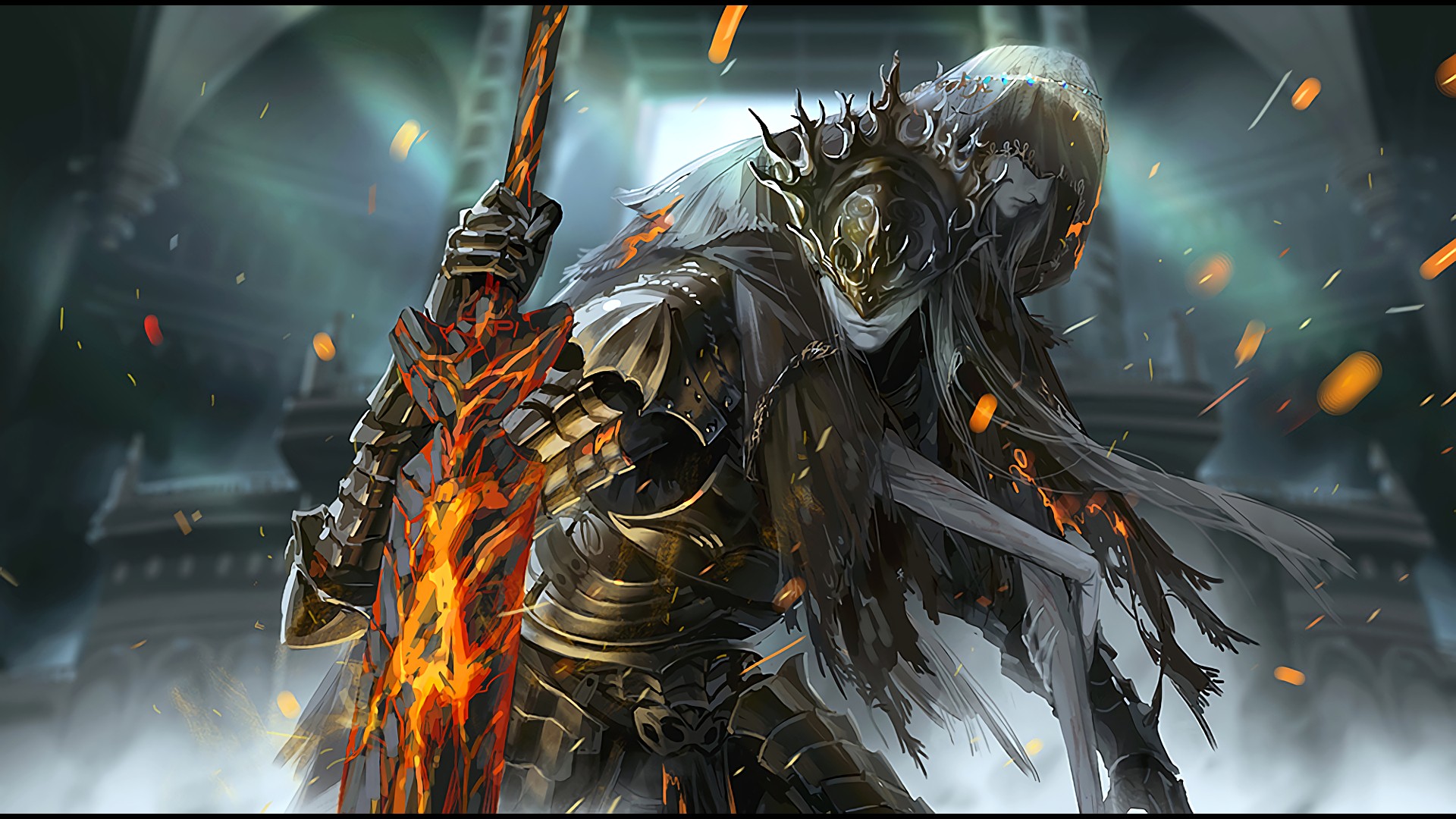 General 1920x1080 fantasy art warrior Dark Souls III video games