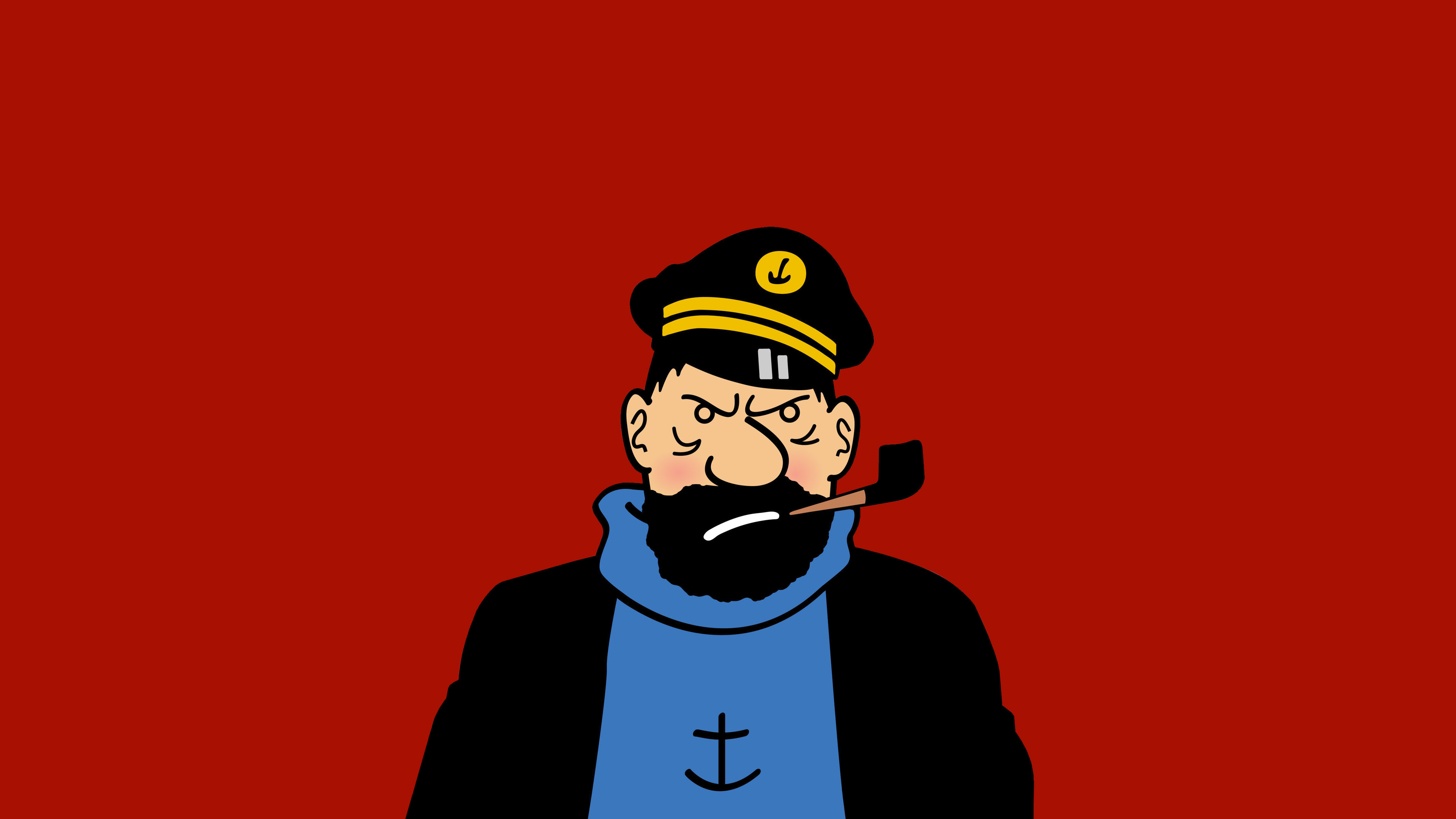 General 3840x2160 Tintin drawing comics red Herge sailors Captain Haddock