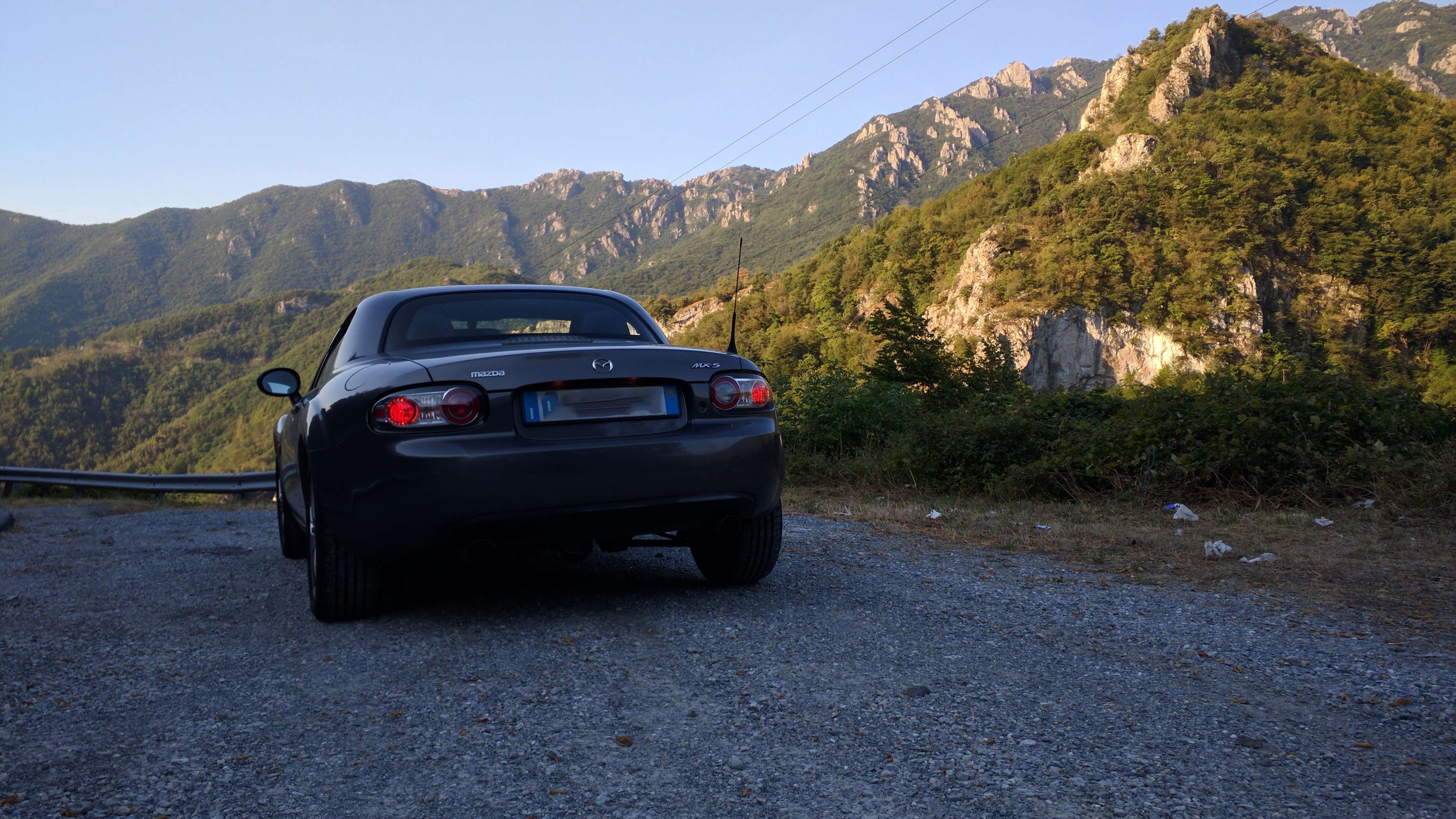 General 4160x2340 Italy Liguria Mazda MX-5 landscape car vehicle black cars Mazda
