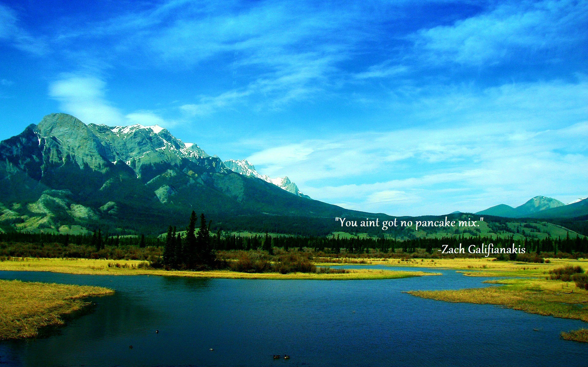 General 1920x1200 river text landscape typography mountains blue sky water