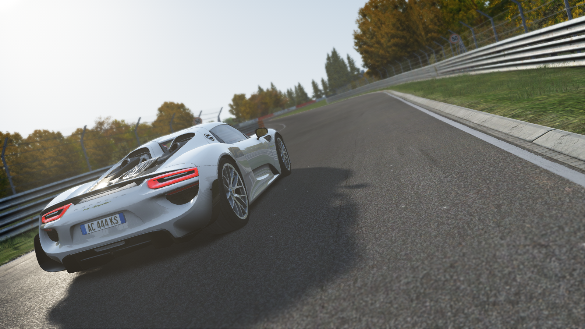 General 1920x1080 Assetto Corsa Porsche 918 Spyder Nurburgring car racing numbers video games PC gaming race tracks silver cars screen shot vehicle