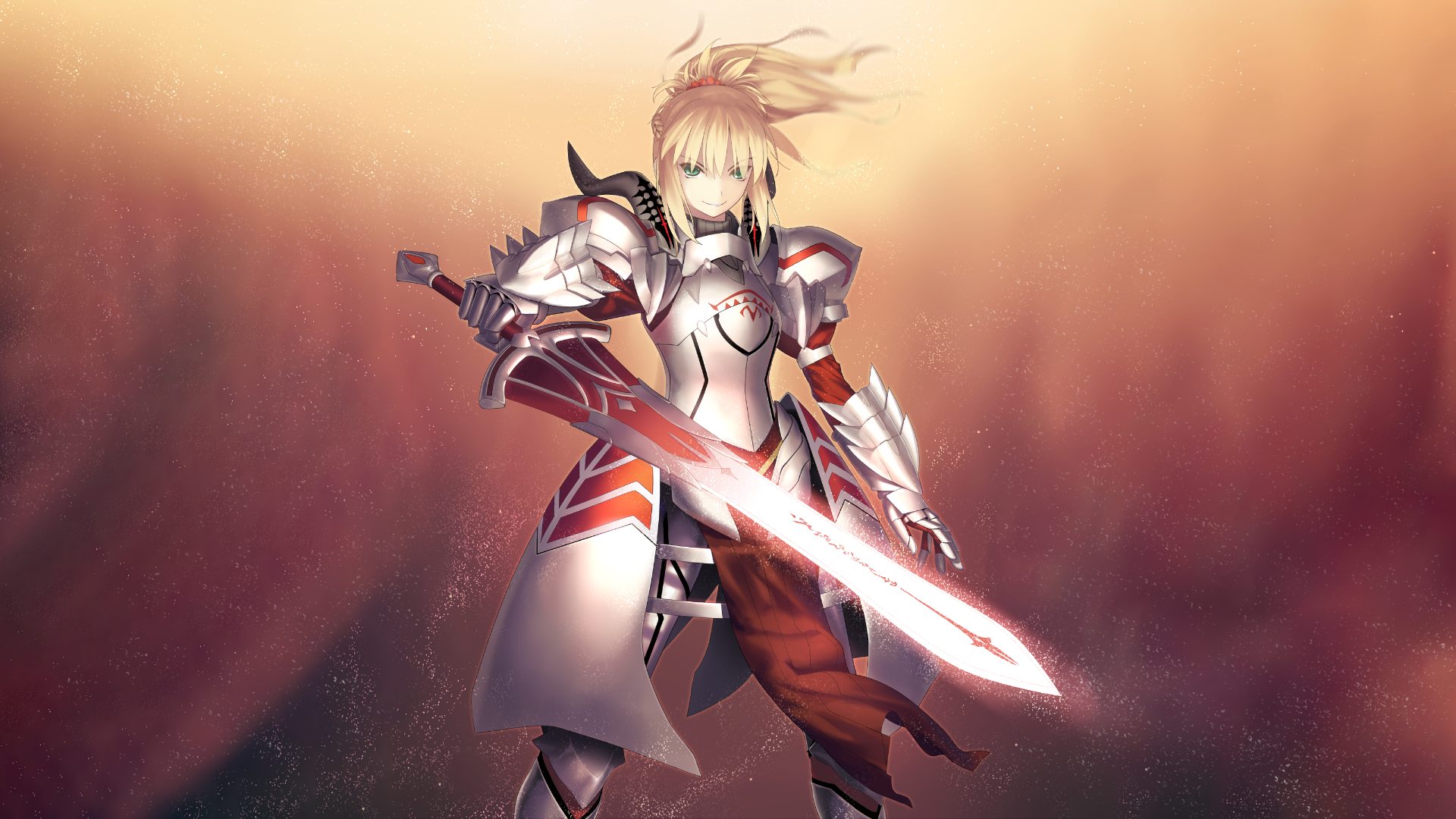 Anime 1920x1080 Fate series Fate/Grand Order Mordred (Fate/Apocrypha) anime girls fantasy art fantasy girl sword weapon women with swords girls with guns armor fantasy armor blonde anime