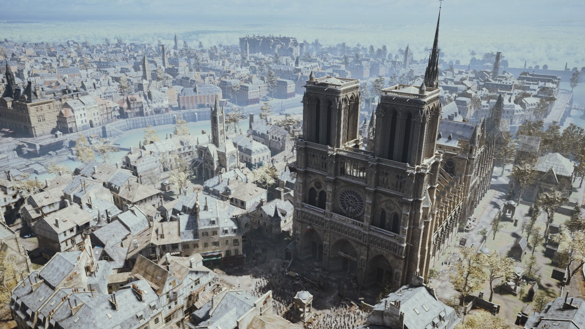 General 1920x1080 Assassin's Creed: Unity video games Assassin's Creed Paris Notre-Dame Ubisoft PC gaming cityscape