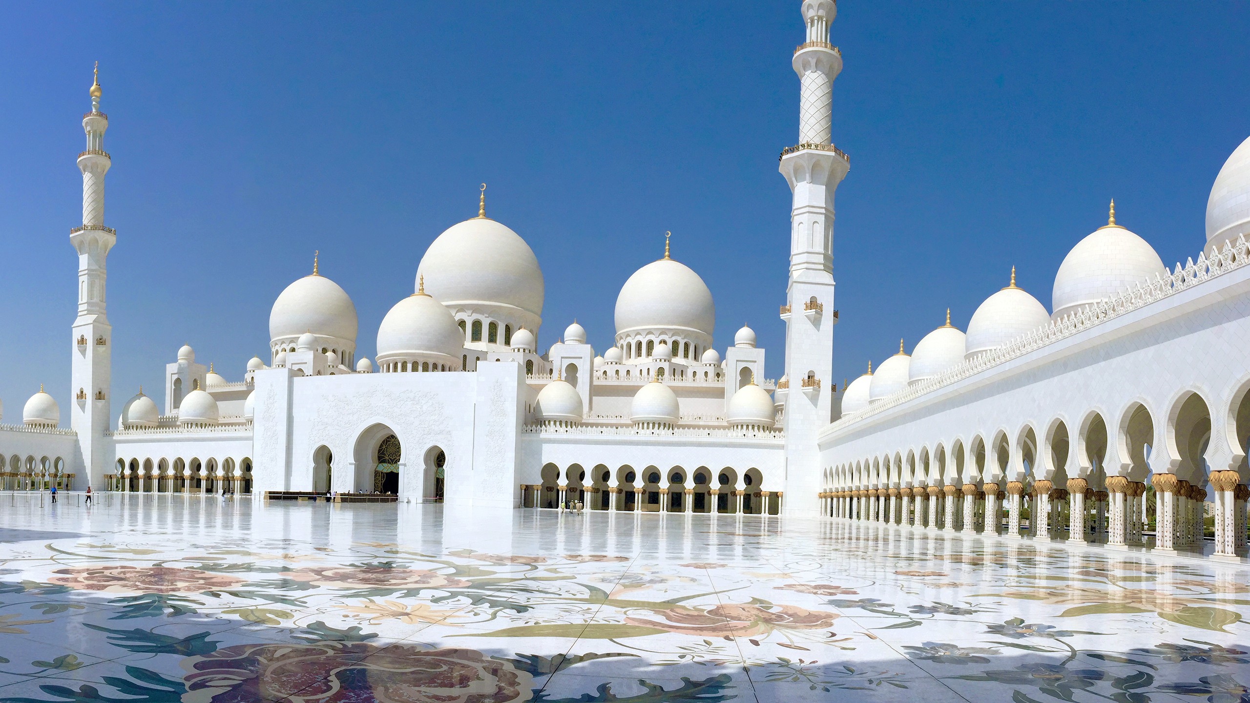 General 2560x1440 Abu Dhabi Islamic architecture architecture sunlight arch marble mosque landmark United Arab Emirates