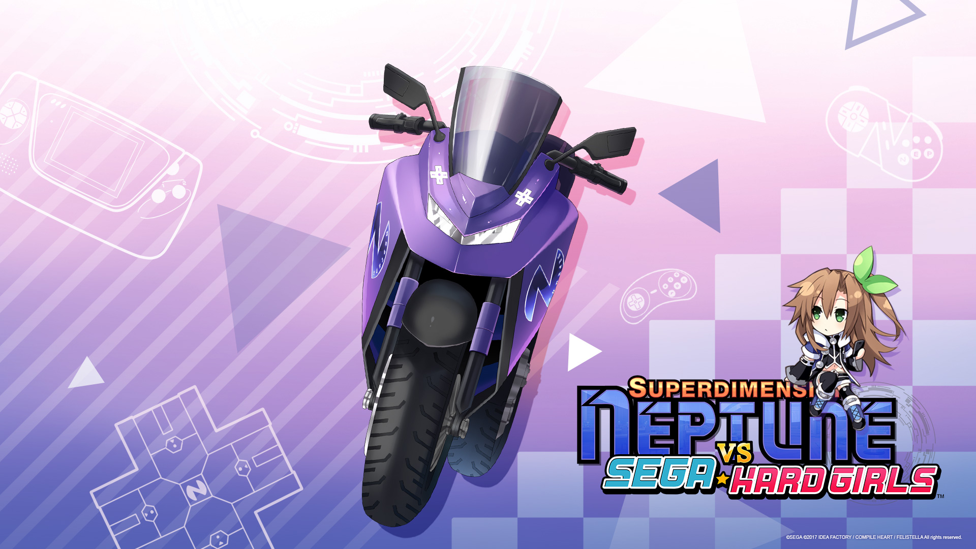 Anime 1920x1080 anime anime girls Hyperdimension Neptunia IF (Hyperdimension Neptunia) motorcycle