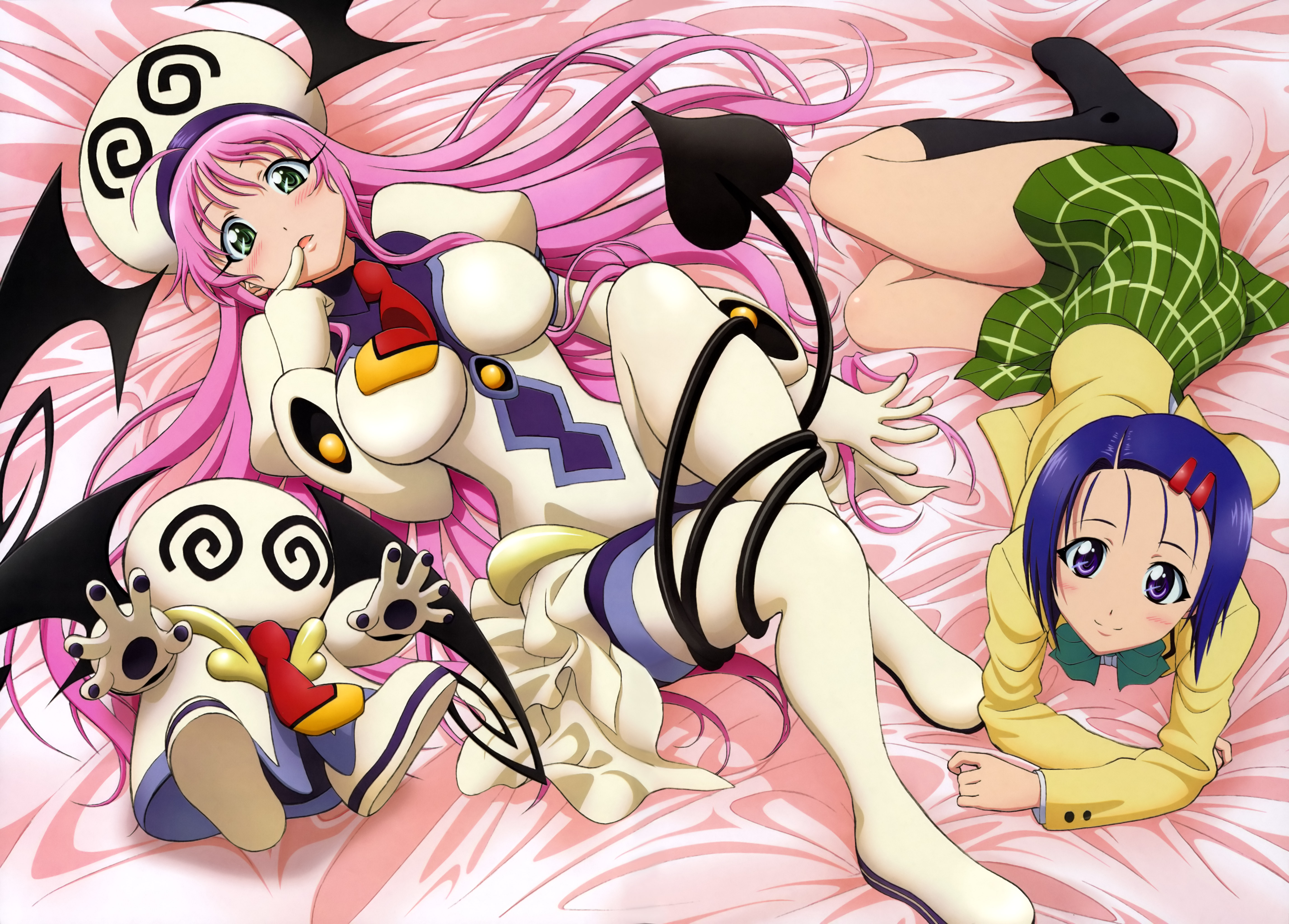 Anime 5708x4093 To Love-ru anime girls Lala Satalin Deviluke Sairenji Haruna artwork Oka Yuuichi