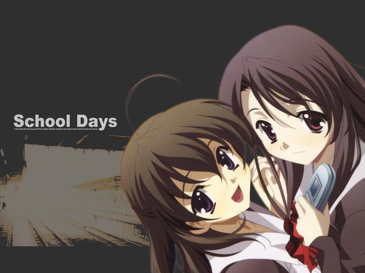 Anime 1280x960 anime girls School Days Katsura Kotonoha Saionji Sekai
