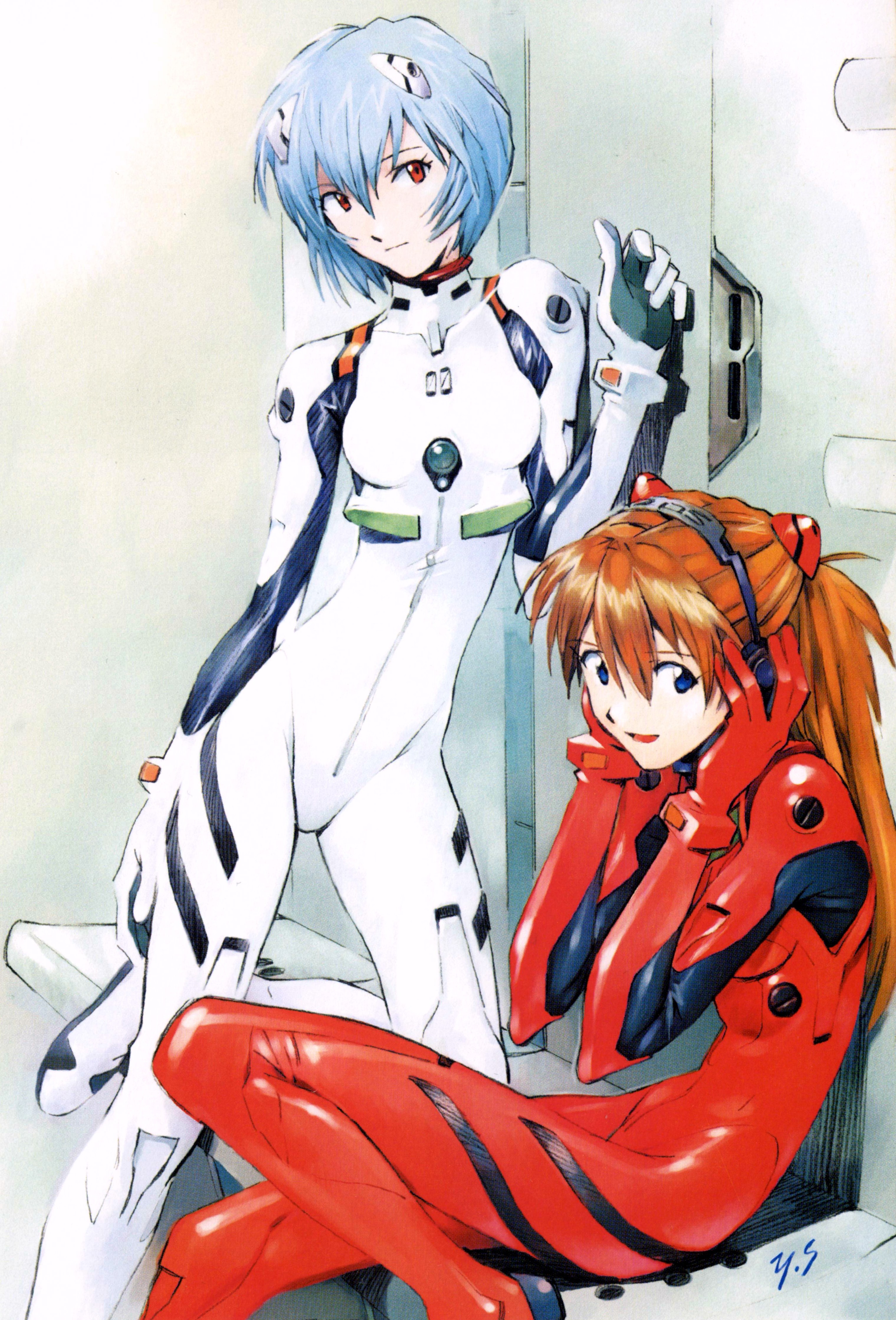Anime 3038x4473 anime Neon Genesis Evangelion Asuka Langley Soryu Ayanami Rei