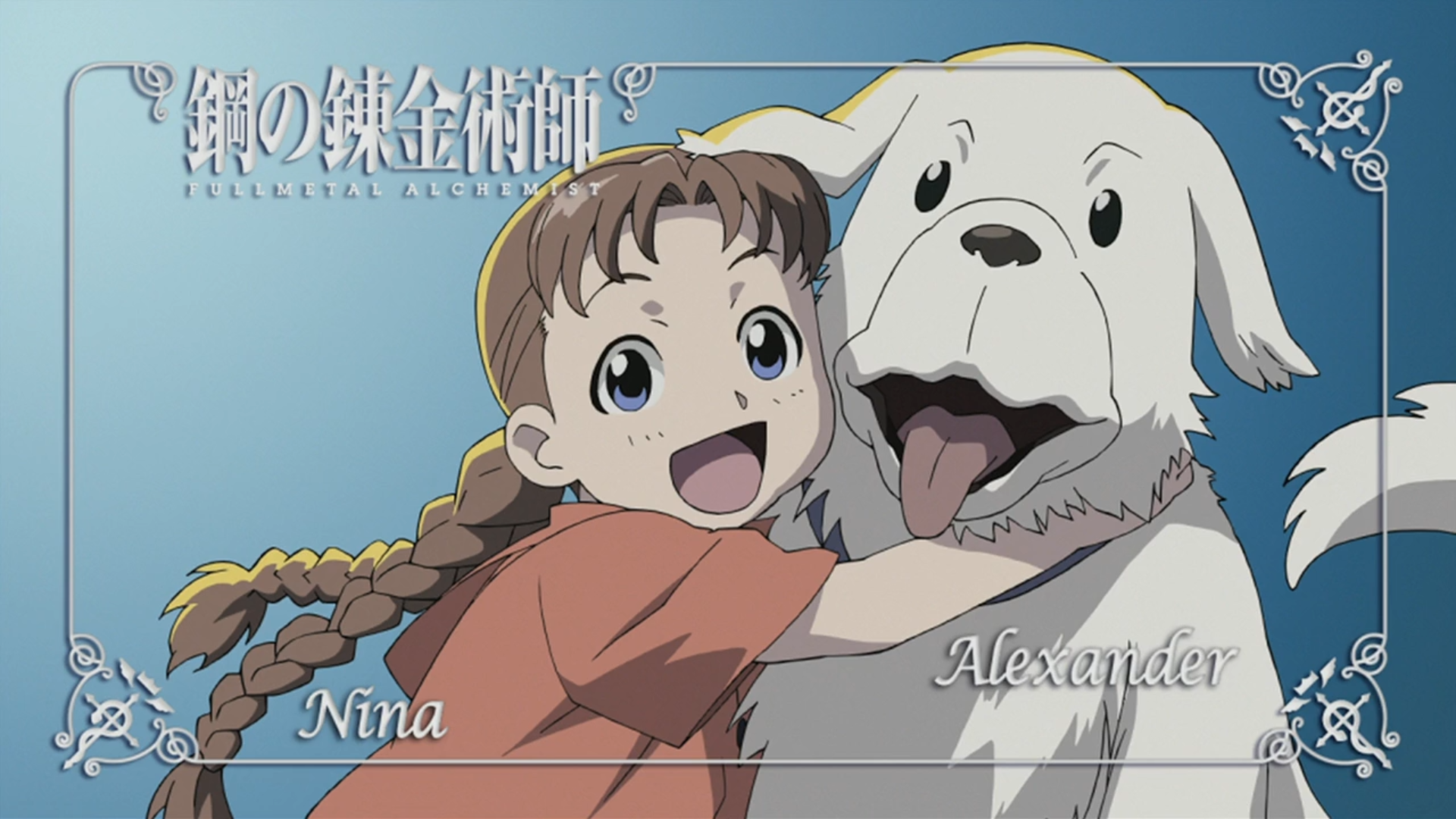 Anime 1920x1080 Fullmetal Alchemist: Brotherhood Chimera anime girls anime dog animals blue background