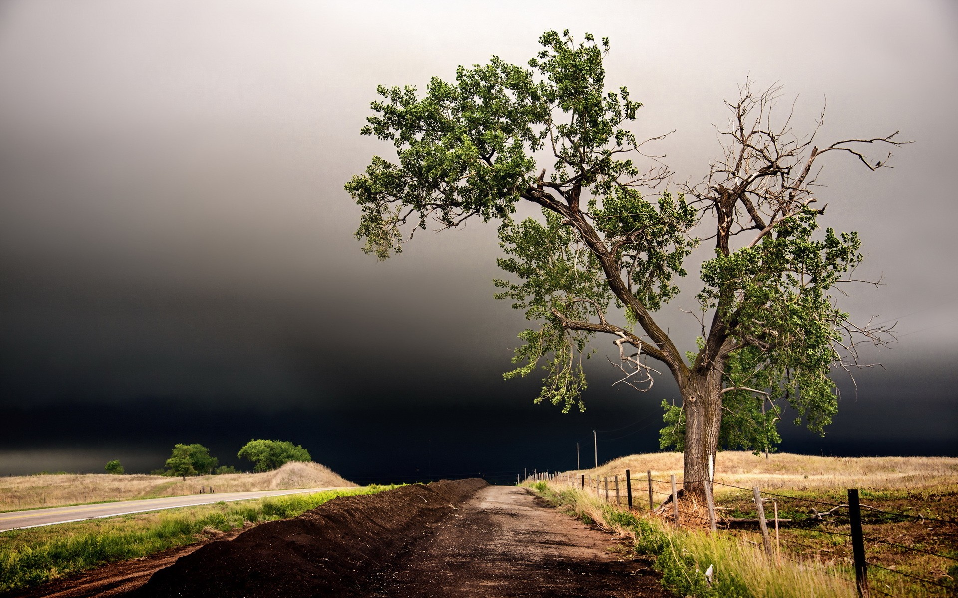 General 1920x1200 clouds trees road landscape storm outdoors