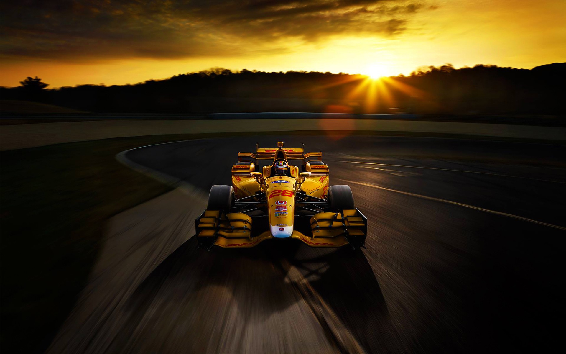 General 1920x1200 car vehicle Indy 500 racing motorsport yellow cars race cars sunlight race tracks