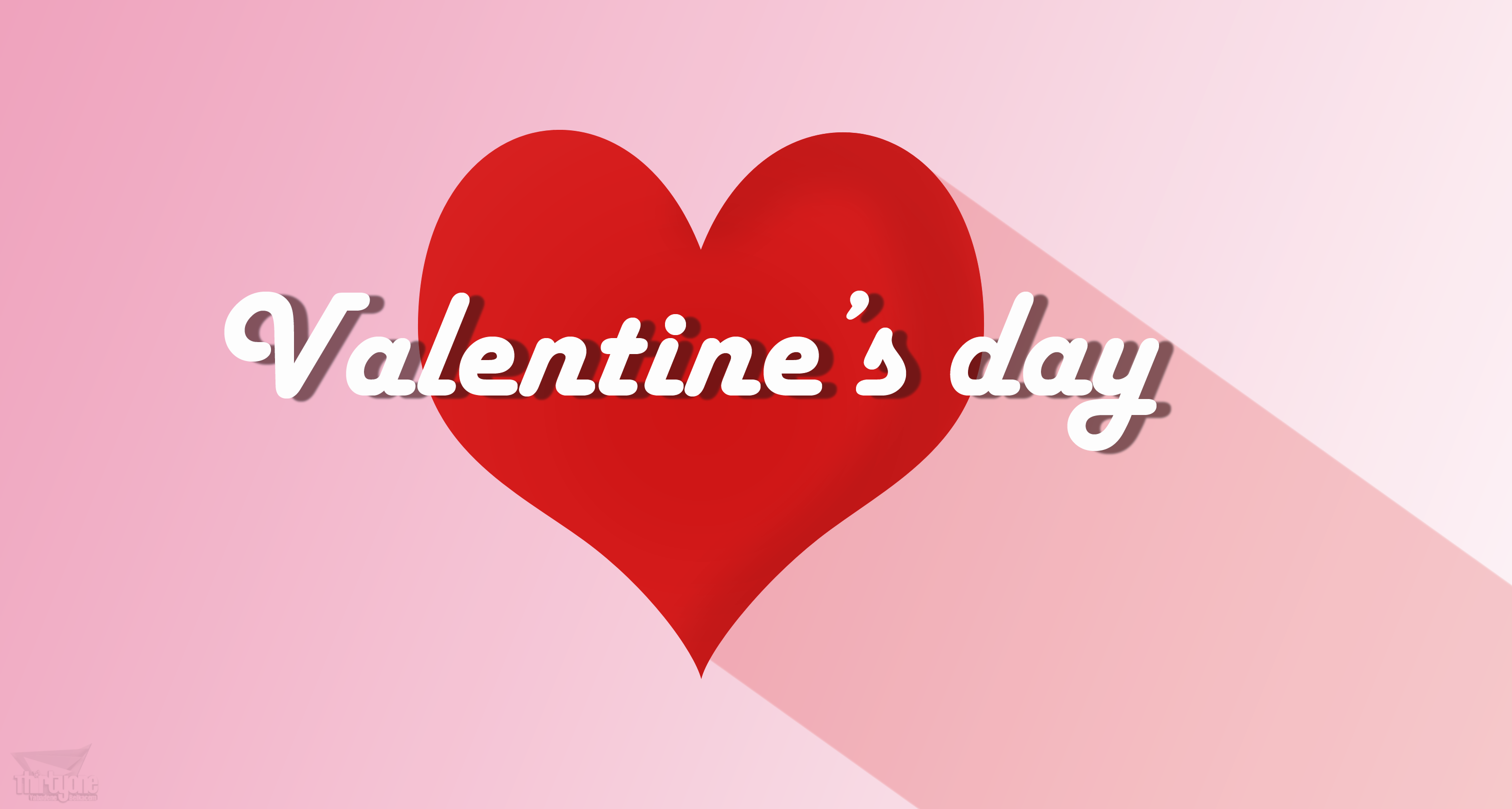 General 3024x1620 love Valentine's Day friendship typography pink background heart (design)