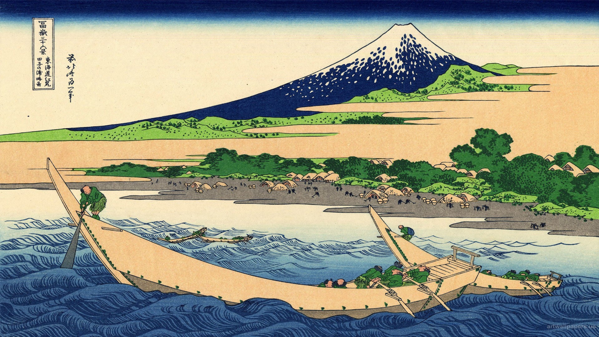 General 1920x1080 Hokusai landscape Wood block