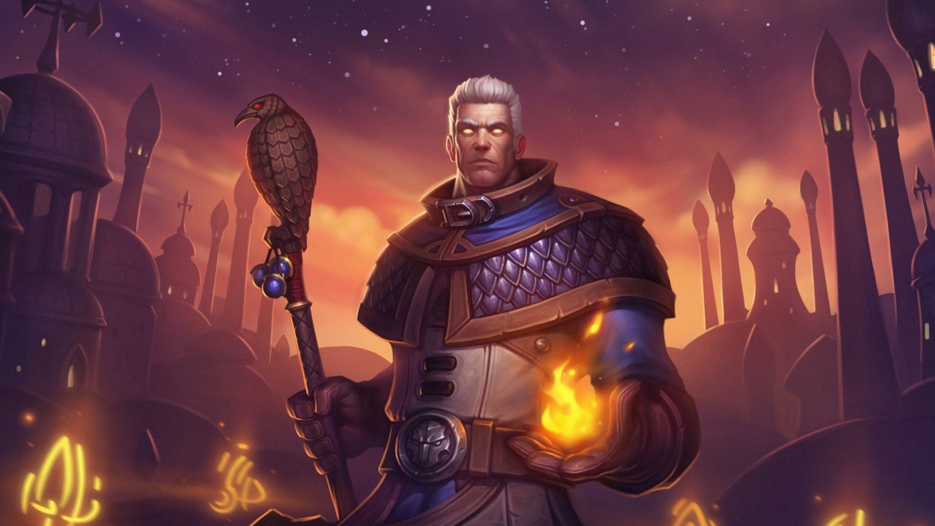 General 1920x1080 Hearthstone: Heroes of Warcraft video games staff fire magician Blizzard Entertainment