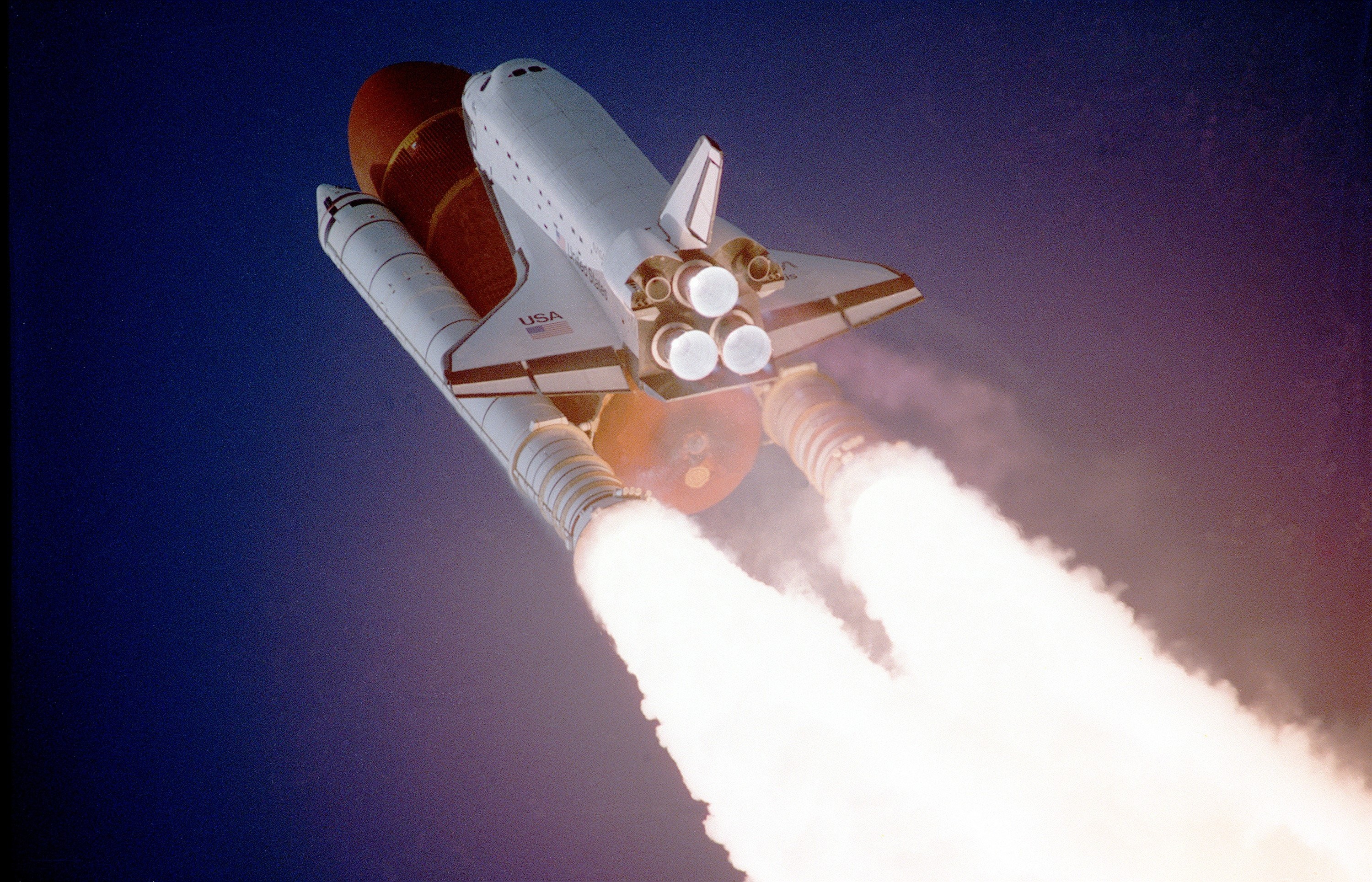 General 3000x1929 spaceship space fire Space Shuttle Atlantis space shuttle launching