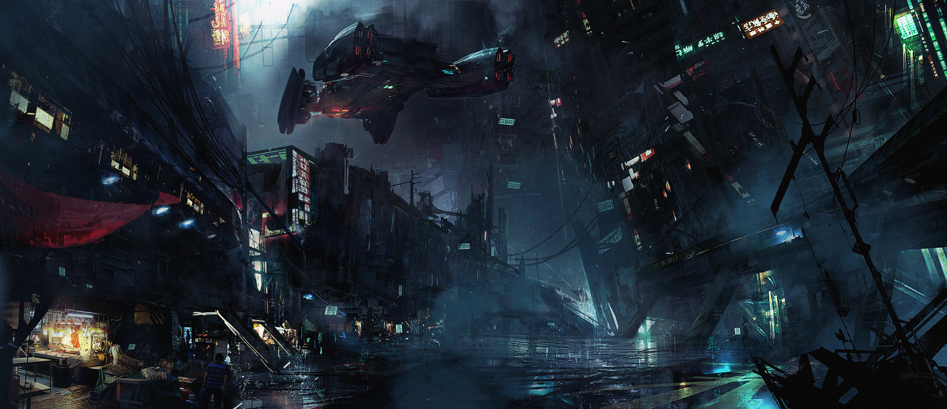 General 1920x829 cyberpunk digital art futuristic futuristic city artwork