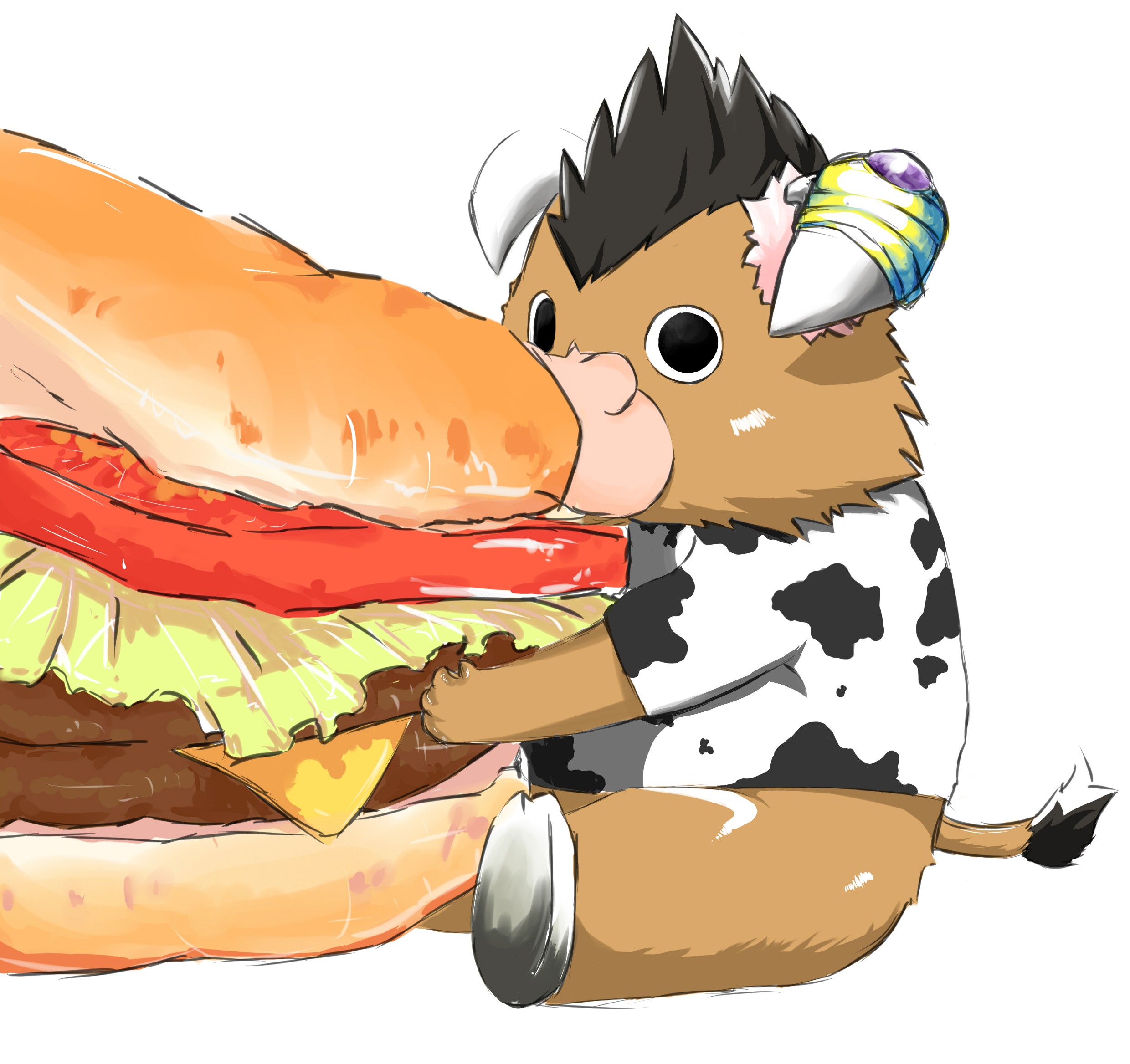 Yondemasu yo, Azazel-san., Moloch (Yondemasu yo, Azazel-san.), food, anime,  burgers | 2480x2336 Wallpaper - wallhaven.cc