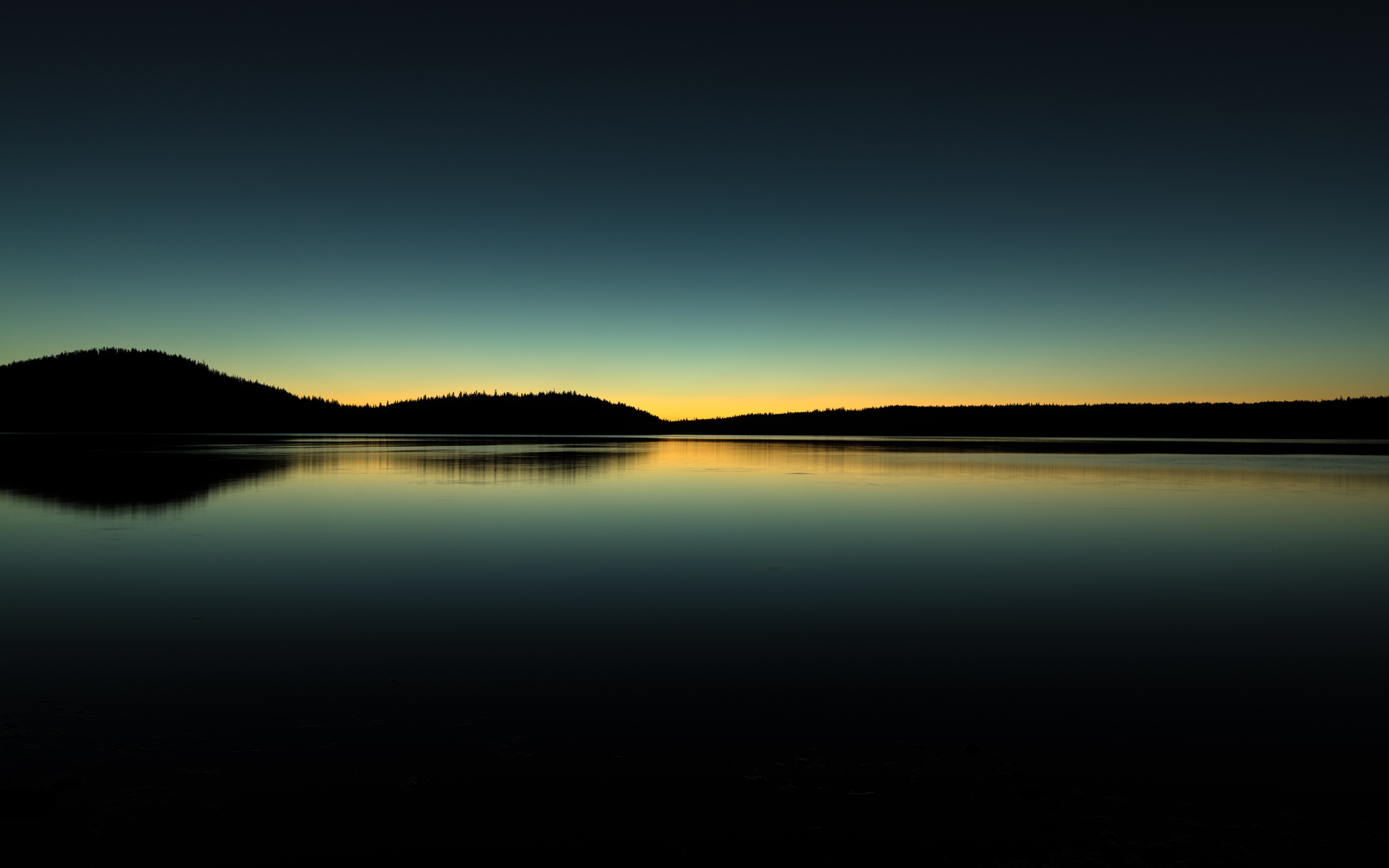 General 5120x3200 landscape lake sunrise silhouette reflection horizon