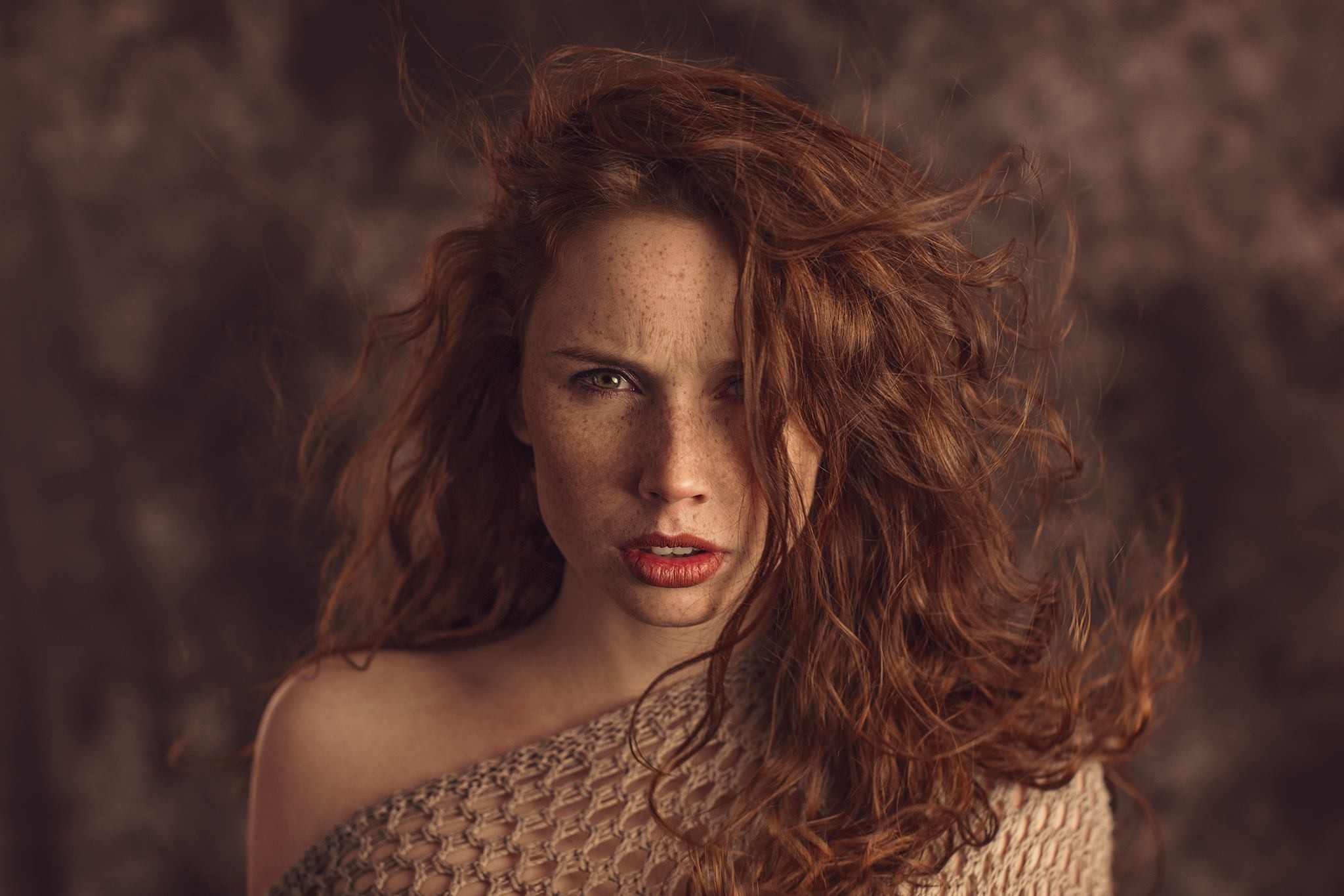 People 2048x1365 Michalina Cysarz redhead women model freckles closeup