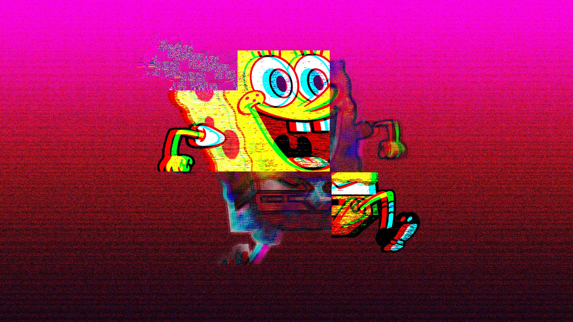 General 1920x1080 vaporwave Spongebob VHS