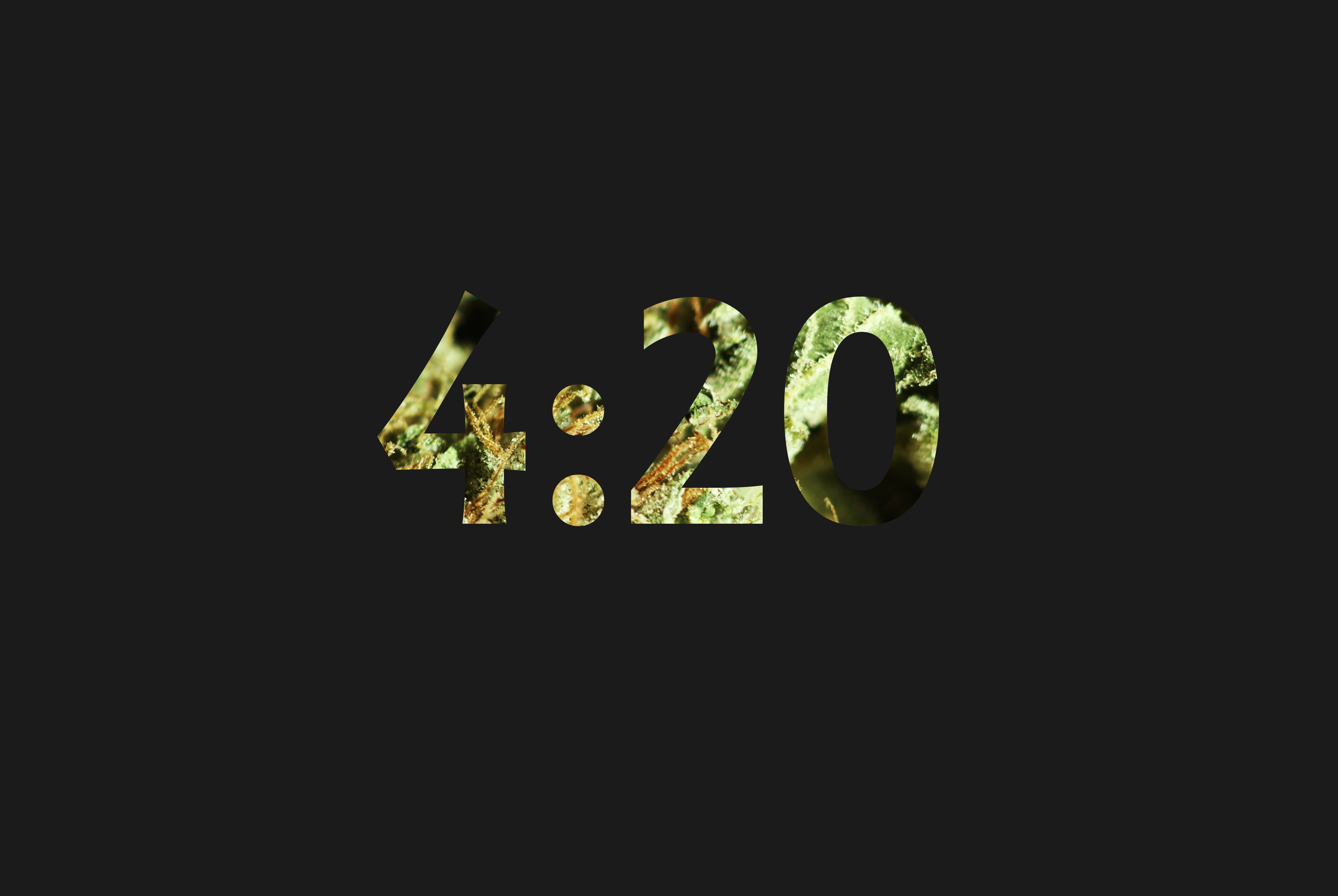 General 3872x2592 cannabis drugs gray dark gray time numbers digital art simple background