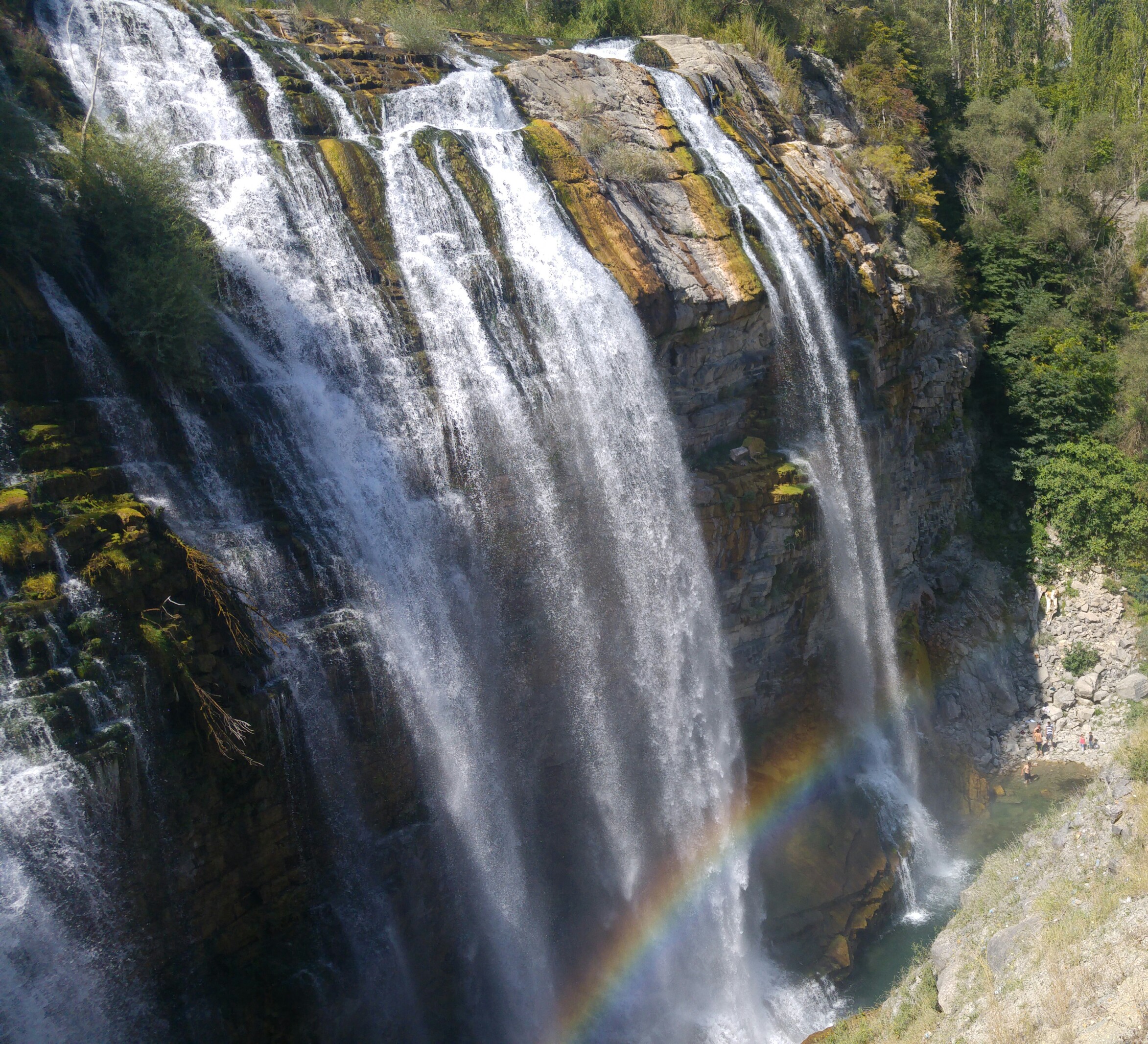 General 2345x2133 waterfall landscape water rainbows rocks