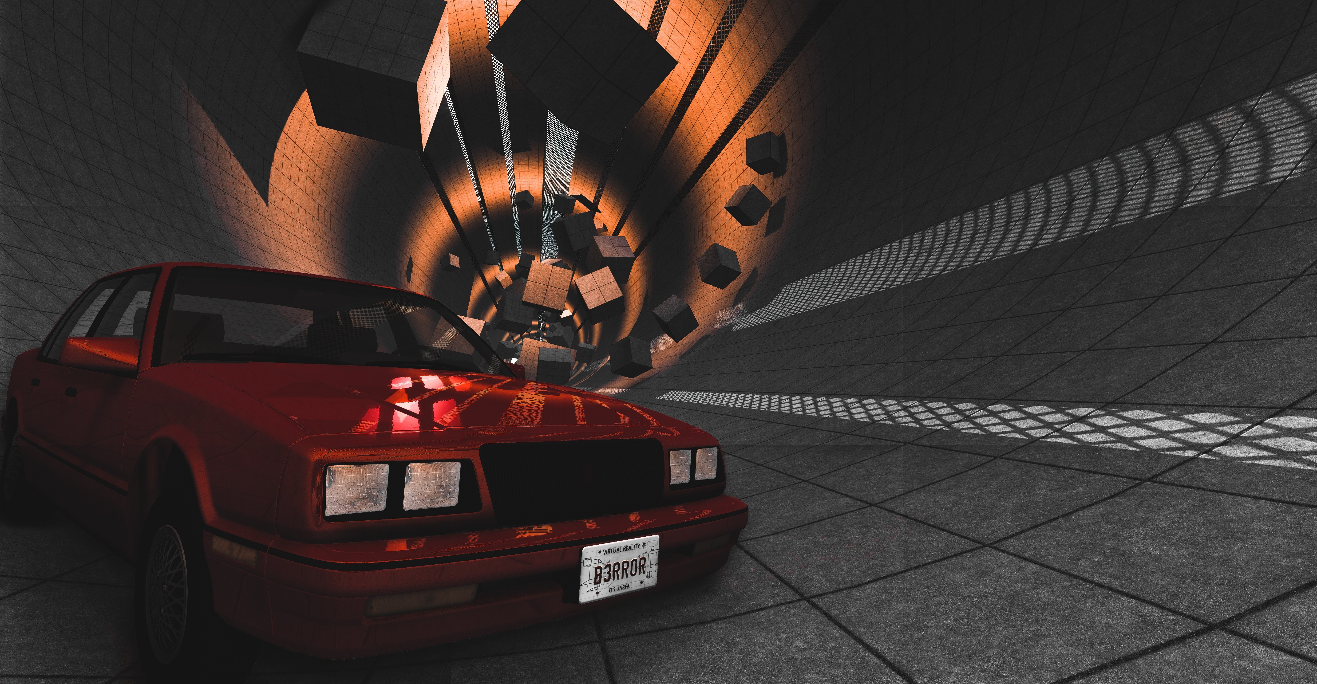General 5601x2910 BeamNG car tunnel red video games