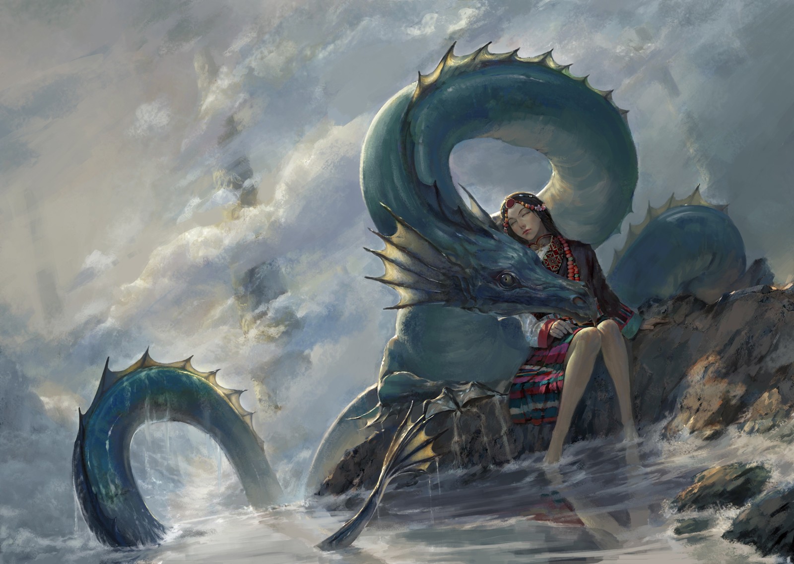 General 1600x1137 water fantasy art dragon Chinese dragon