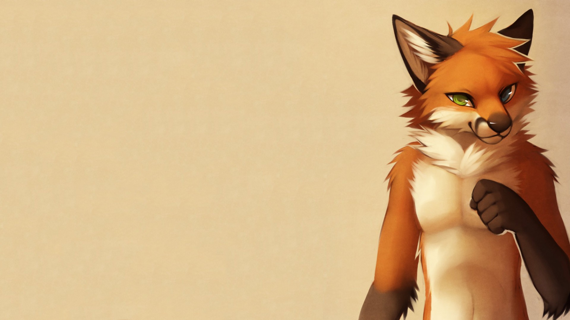 General 1920x1080 furry Anthro simple background green eyes