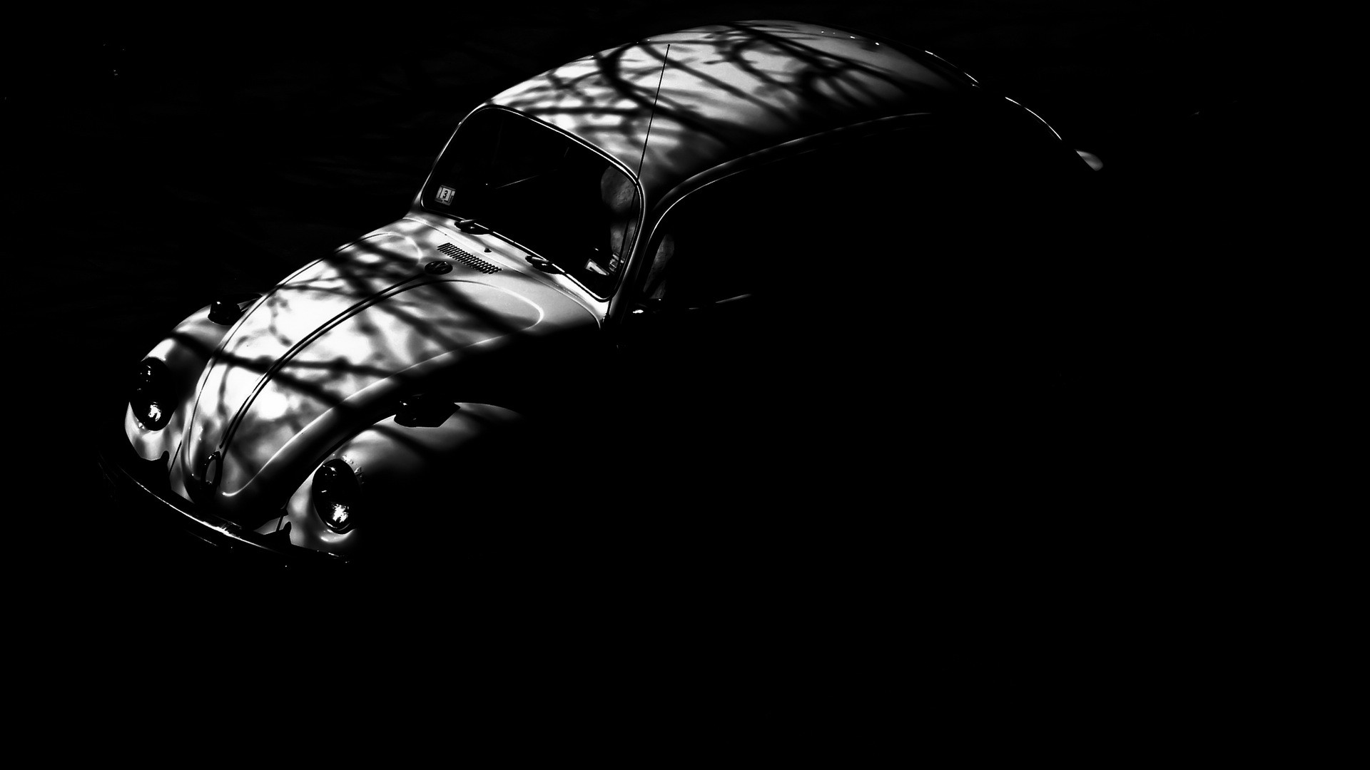 General 1920x1080 vehicle car Volkswagen Beetle shadow monochrome vintage classic car German cars Volkswagen Group