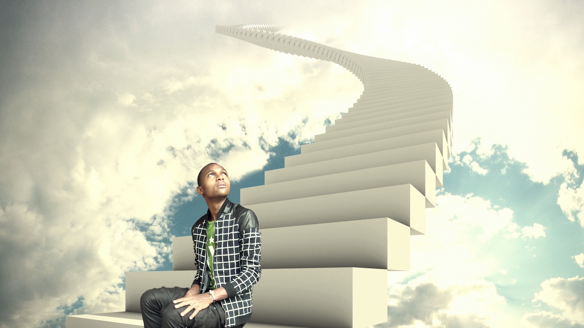 People 1920x1080 Heaven and Hell Revealed Design men sitting stairs