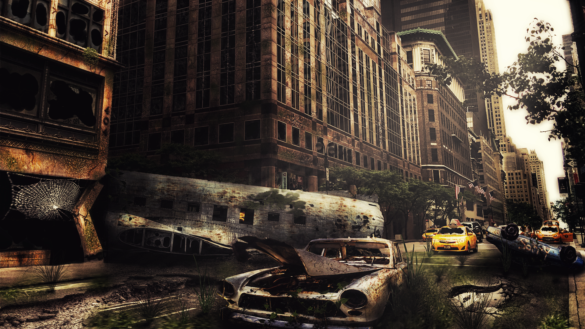 General 1920x1080 city apocalyptic futuristic photoshopped