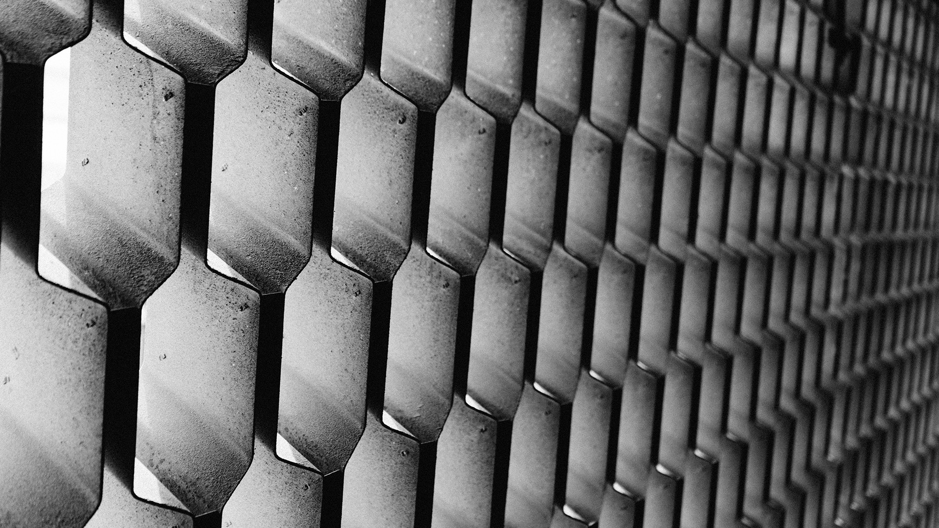 General 1920x1080 honeycombs sunlight photography gray monochrome metal