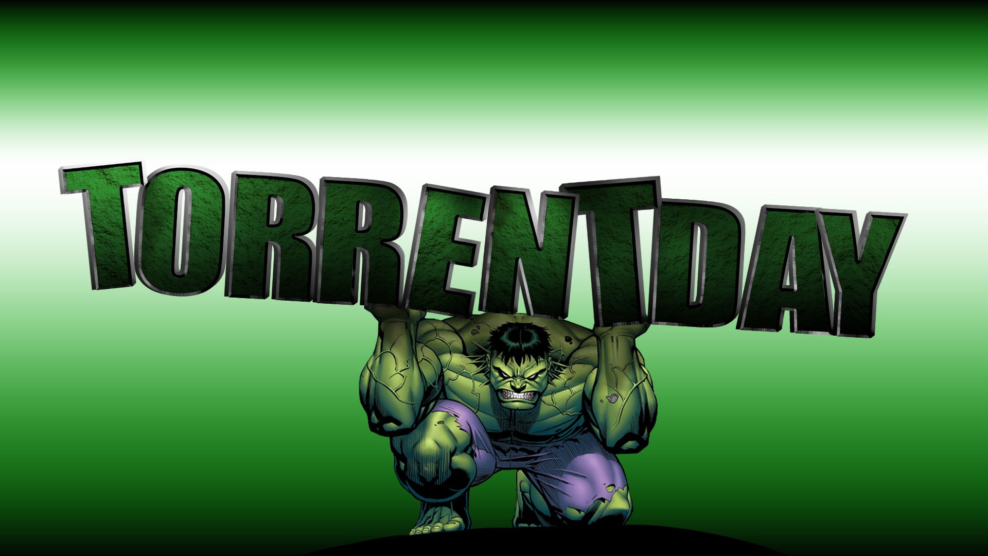 General 1920x1080 TorrentDay Hulk simple background green background gradient typography
