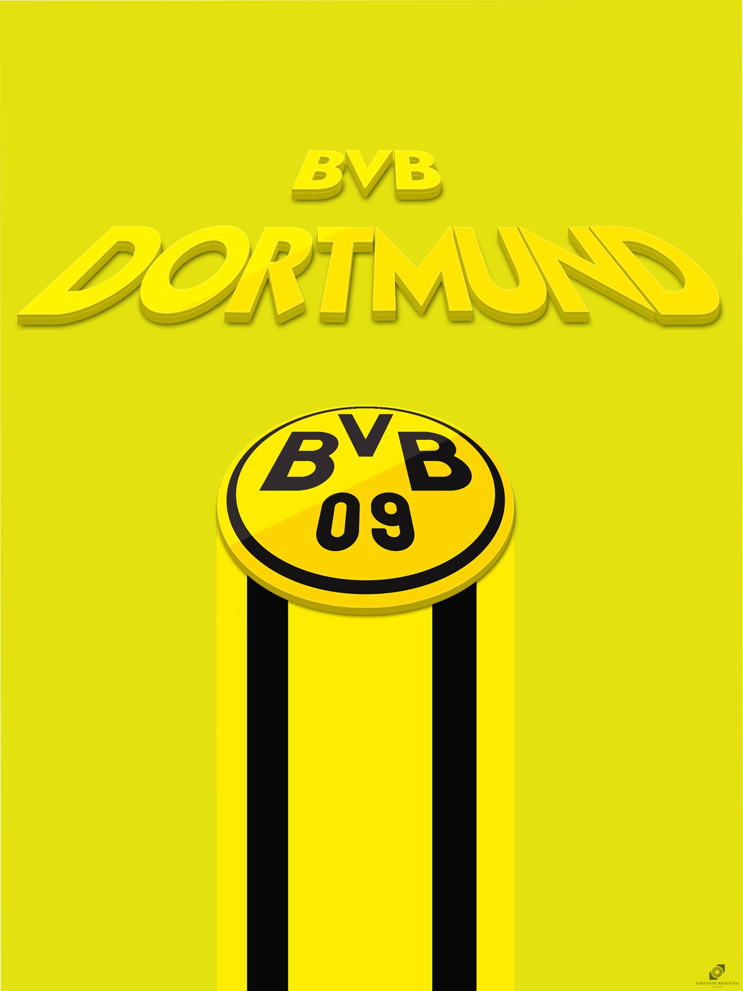 General 1500x2000 BVB Borussia Dortmund Germany soccer Bundesliga sport logo numbers yellow background simple background portrait display digital art
